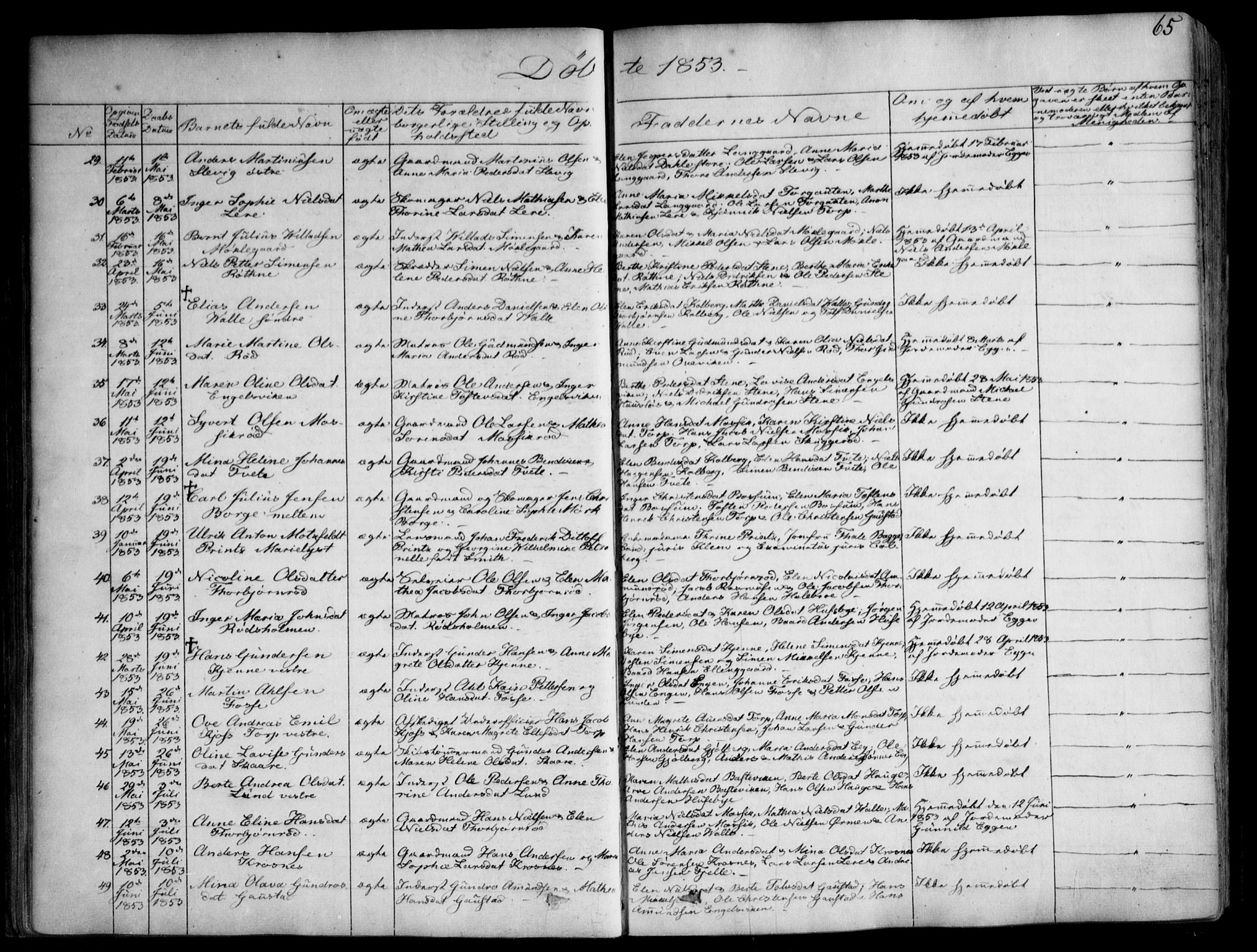 Onsøy prestekontor Kirkebøker, SAO/A-10914/F/Fa/L0003: Parish register (official) no. I 3, 1841-1860, p. 65