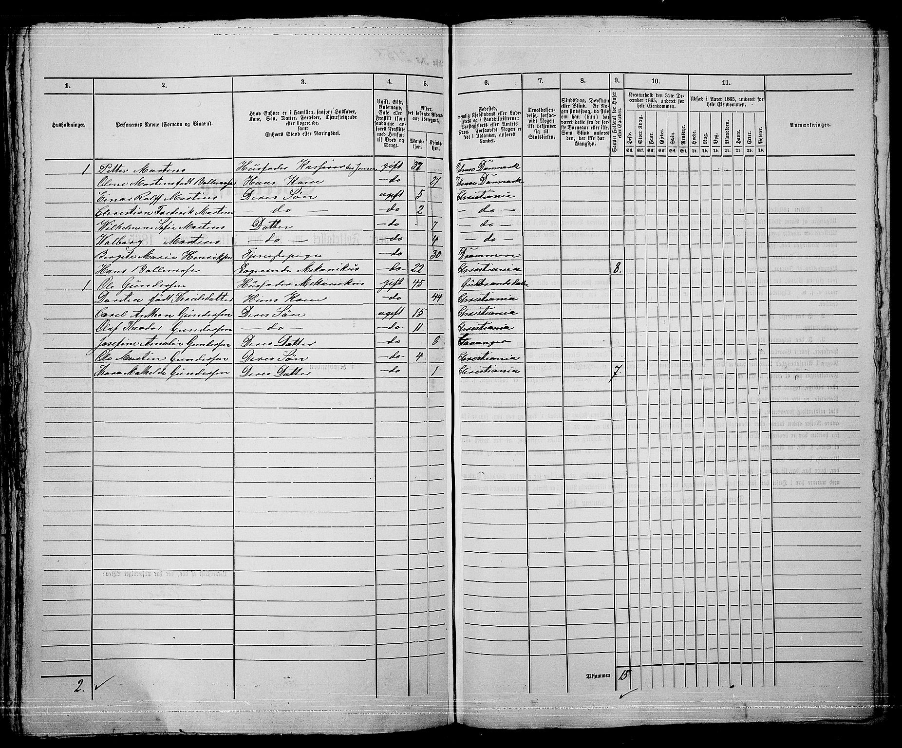 RA, 1865 census for Kristiania, 1865, p. 4813