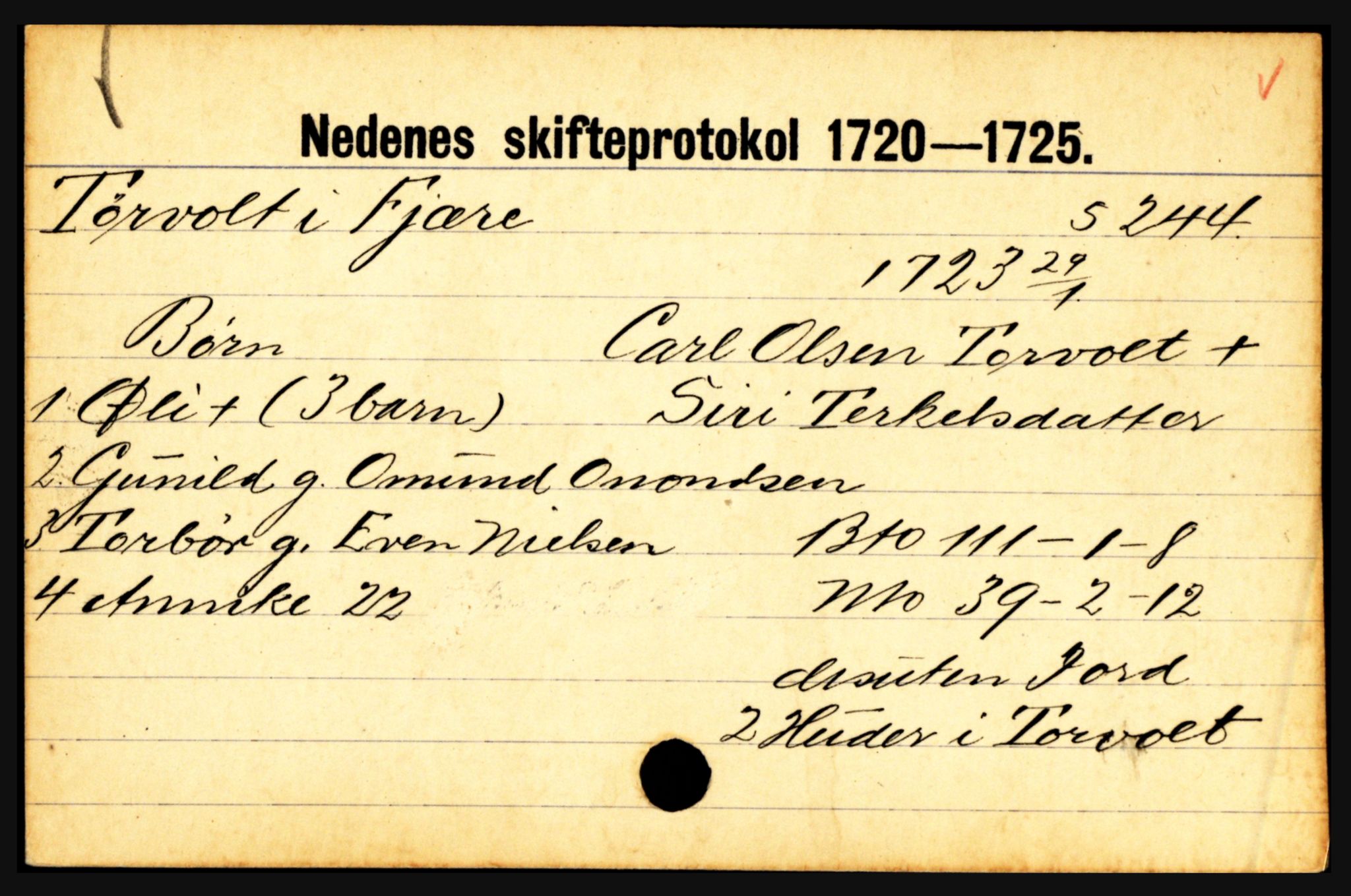 Nedenes sorenskriveri før 1824, AV/SAK-1221-0007/H, p. 31911