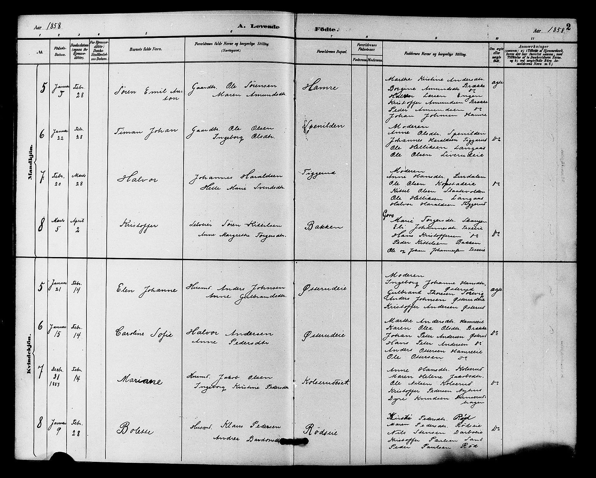 Fiskum kirkebøker, SAKO/A-15/F/Fa/L0001: Parish register (official) no. 1, 1858-1877, p. 2