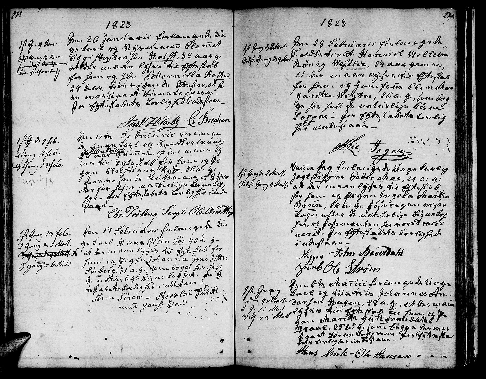 Ministerialprotokoller, klokkerbøker og fødselsregistre - Sør-Trøndelag, SAT/A-1456/601/L0042: Parish register (official) no. 601A10, 1802-1830, p. 288-289