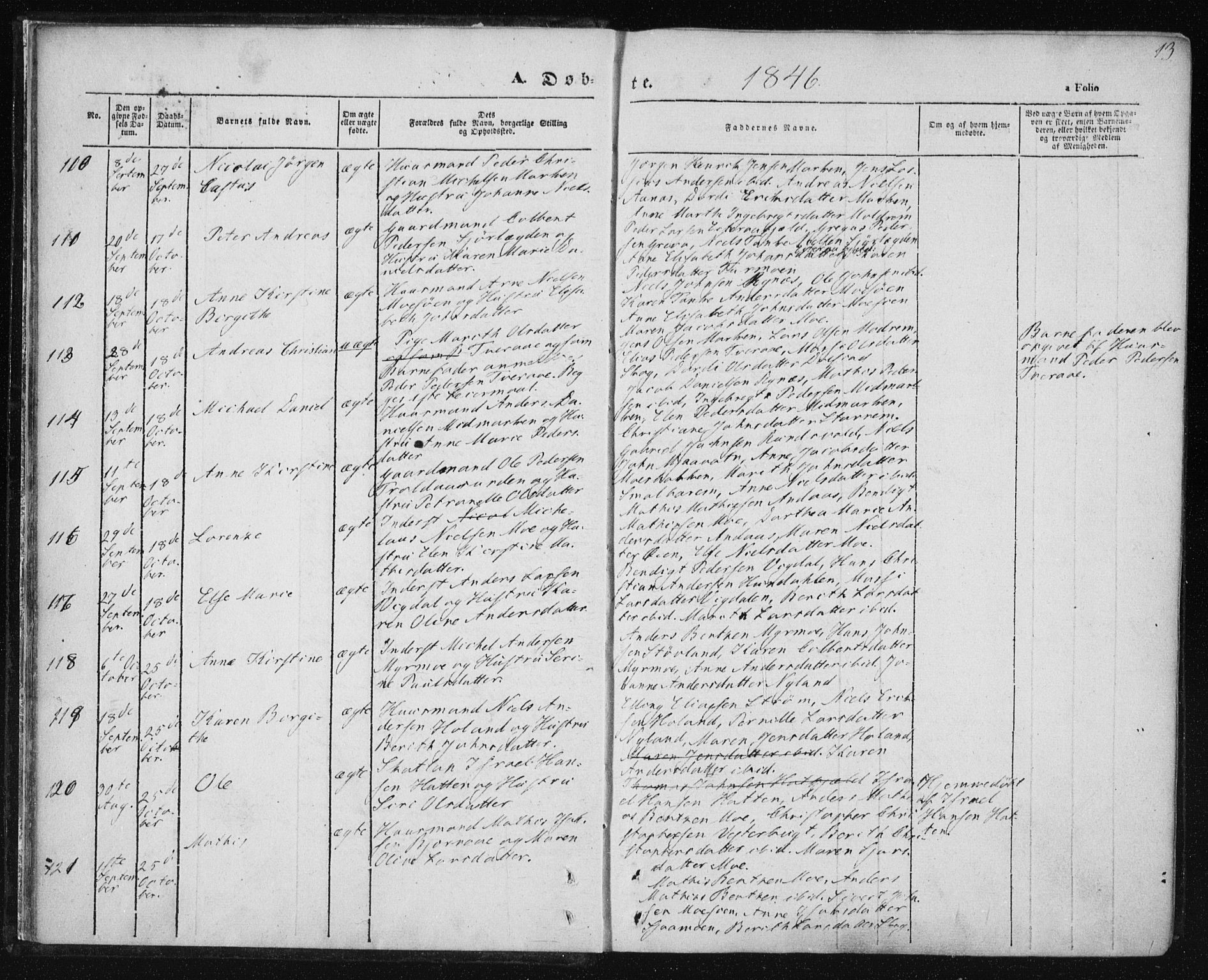 Ministerialprotokoller, klokkerbøker og fødselsregistre - Nordland, SAT/A-1459/820/L0291: Parish register (official) no. 820A12, 1846-1854, p. 13