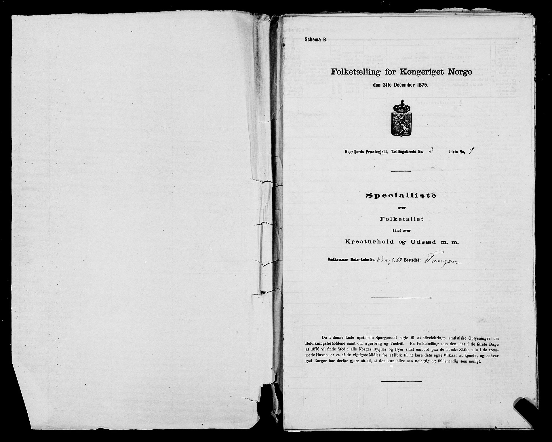 SAST, 1875 census for 1128P Høgsfjord, 1875, p. 240