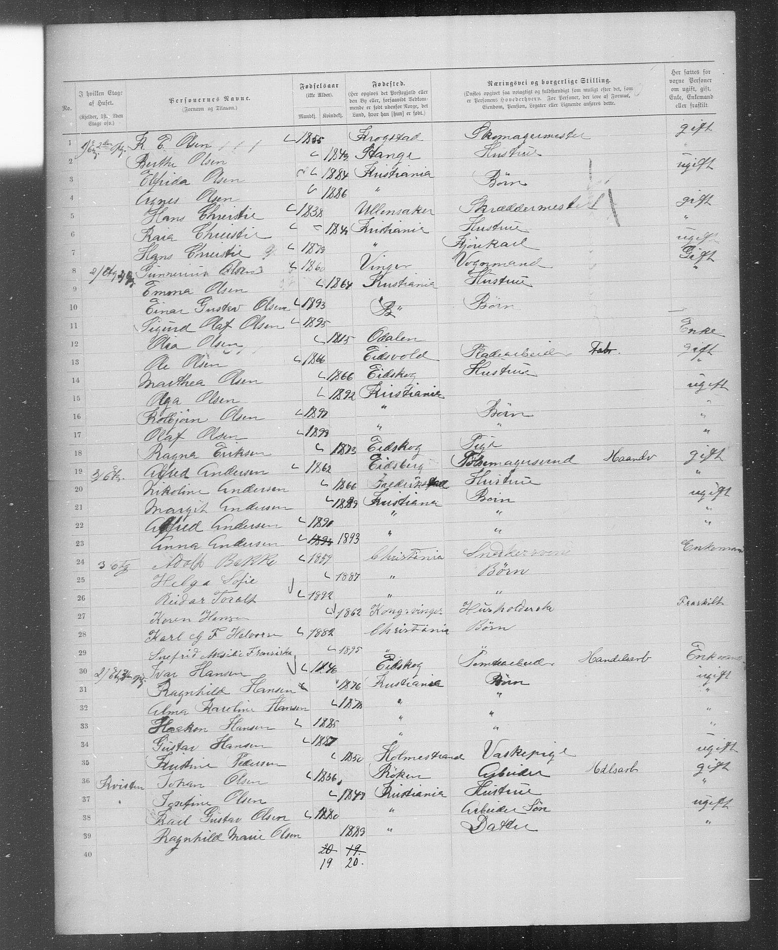 OBA, Municipal Census 1899 for Kristiania, 1899, p. 4214