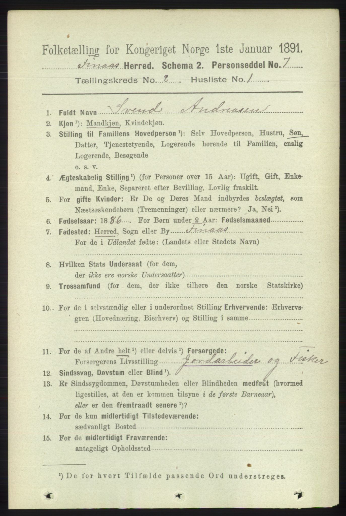 RA, 1891 census for 1218 Finnås, 1891, p. 776