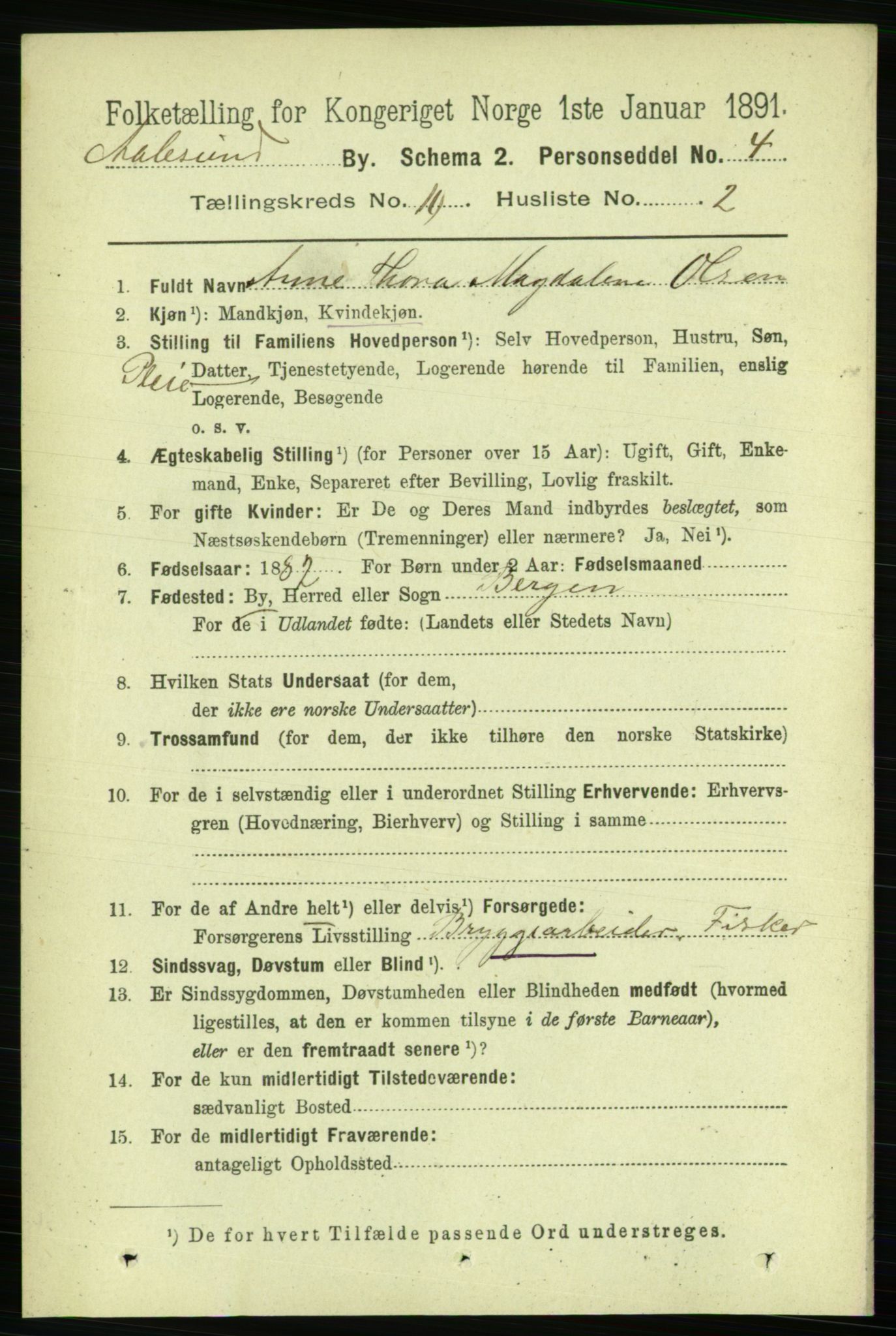 RA, 1891 census for 1501 Ålesund, 1891, p. 6626