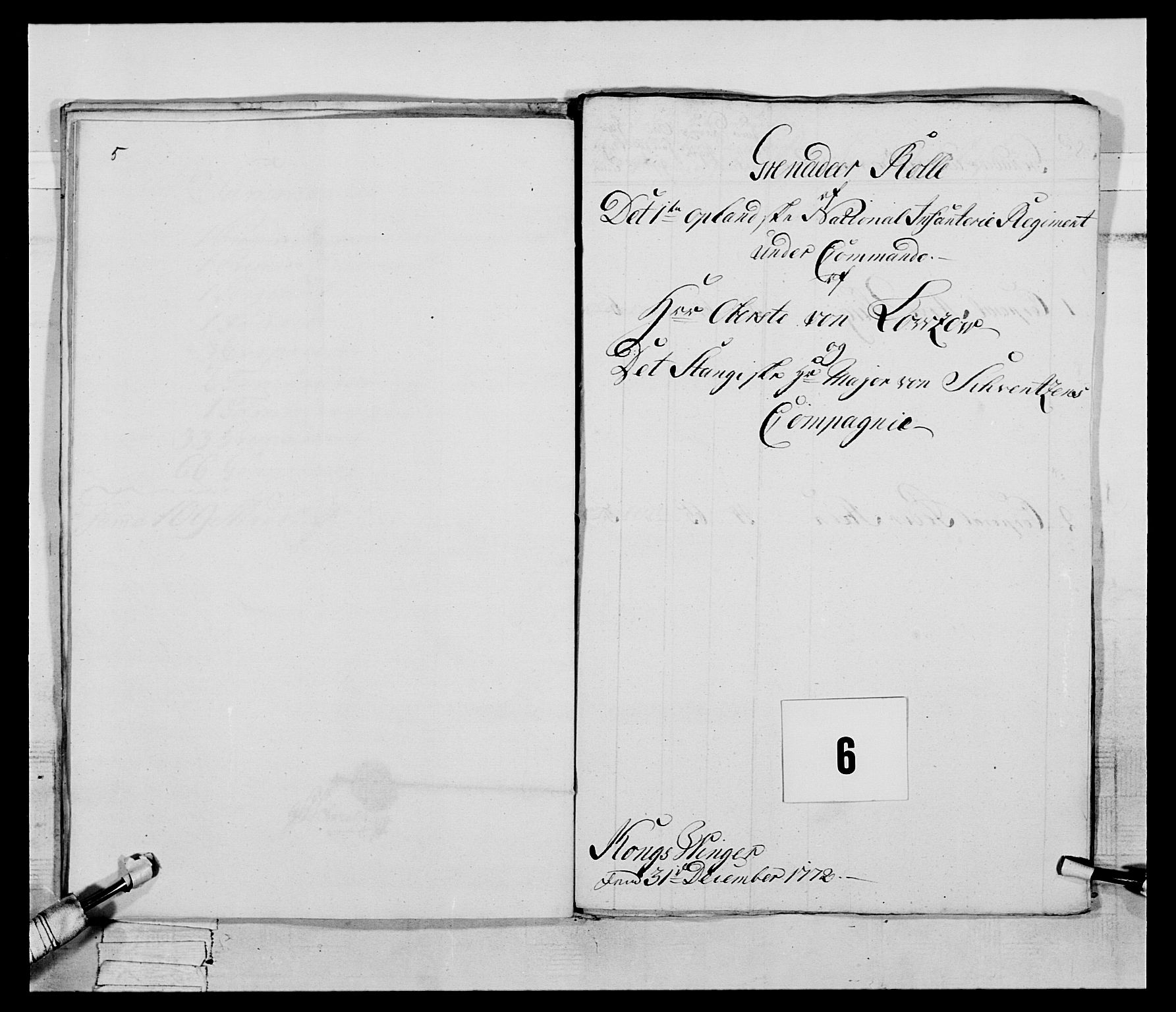 Generalitets- og kommissariatskollegiet, Det kongelige norske kommissariatskollegium, AV/RA-EA-5420/E/Eh/L0058: 1. Opplandske nasjonale infanteriregiment, 1772-1774, p. 49