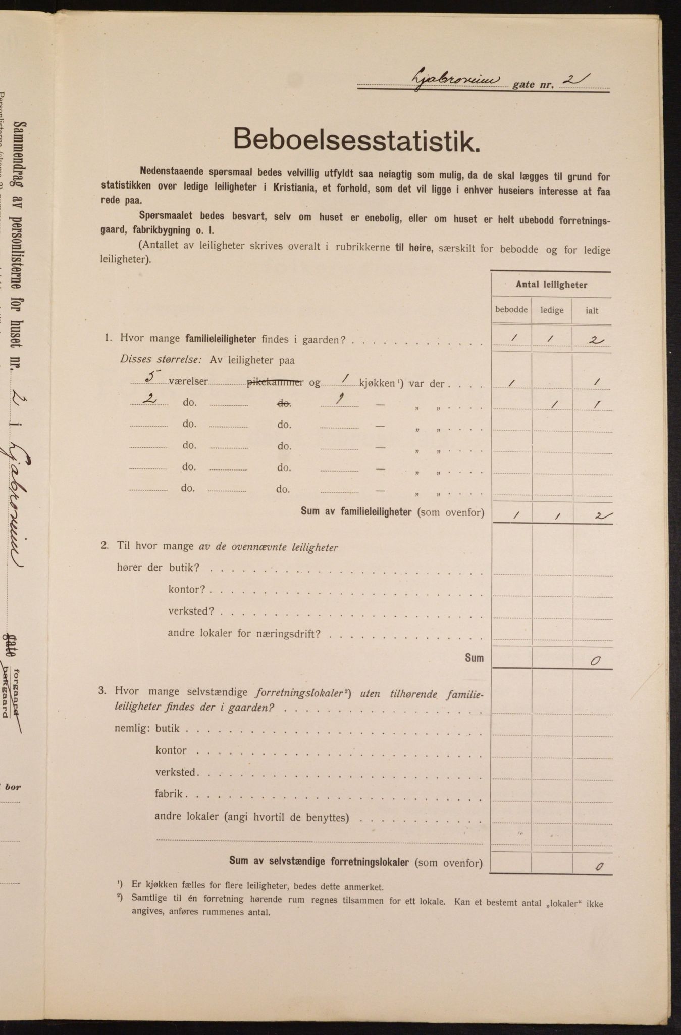 OBA, Municipal Census 1913 for Kristiania, 1913, p. 57559