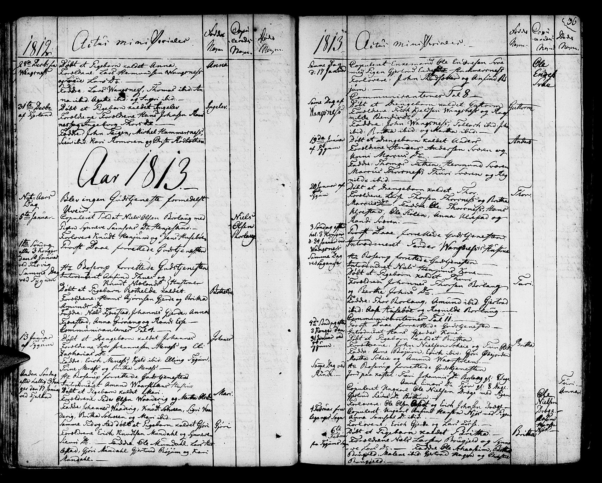 Leikanger sokneprestembete, AV/SAB-A-81001/H/Haa/Haaa/L0006: Parish register (official) no. A 6, 1810-1838, p. 36