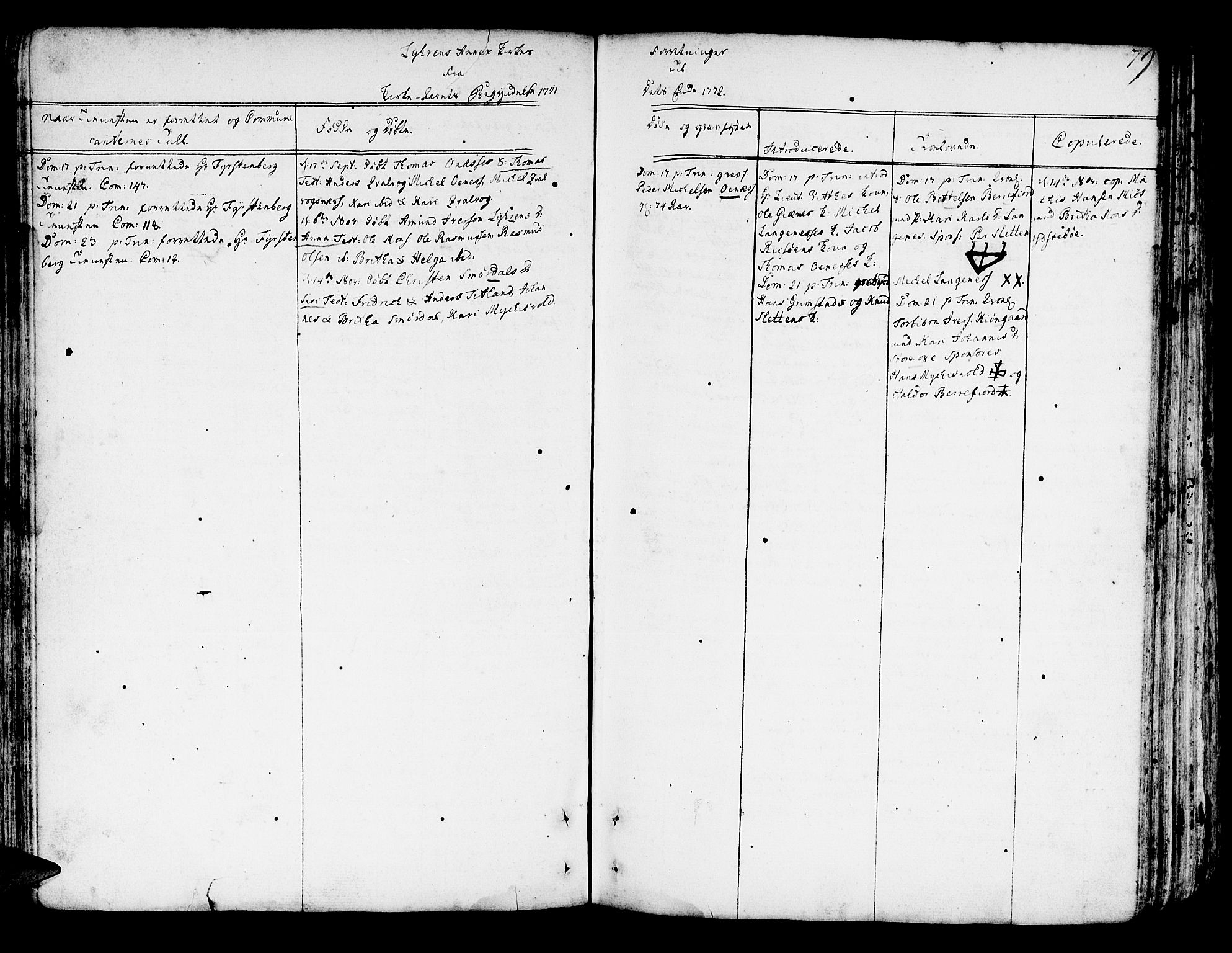 Lindås Sokneprestembete, AV/SAB-A-76701/H/Haa/Haaa/L0004: Parish register (official) no. A 4, 1764-1791, p. 79