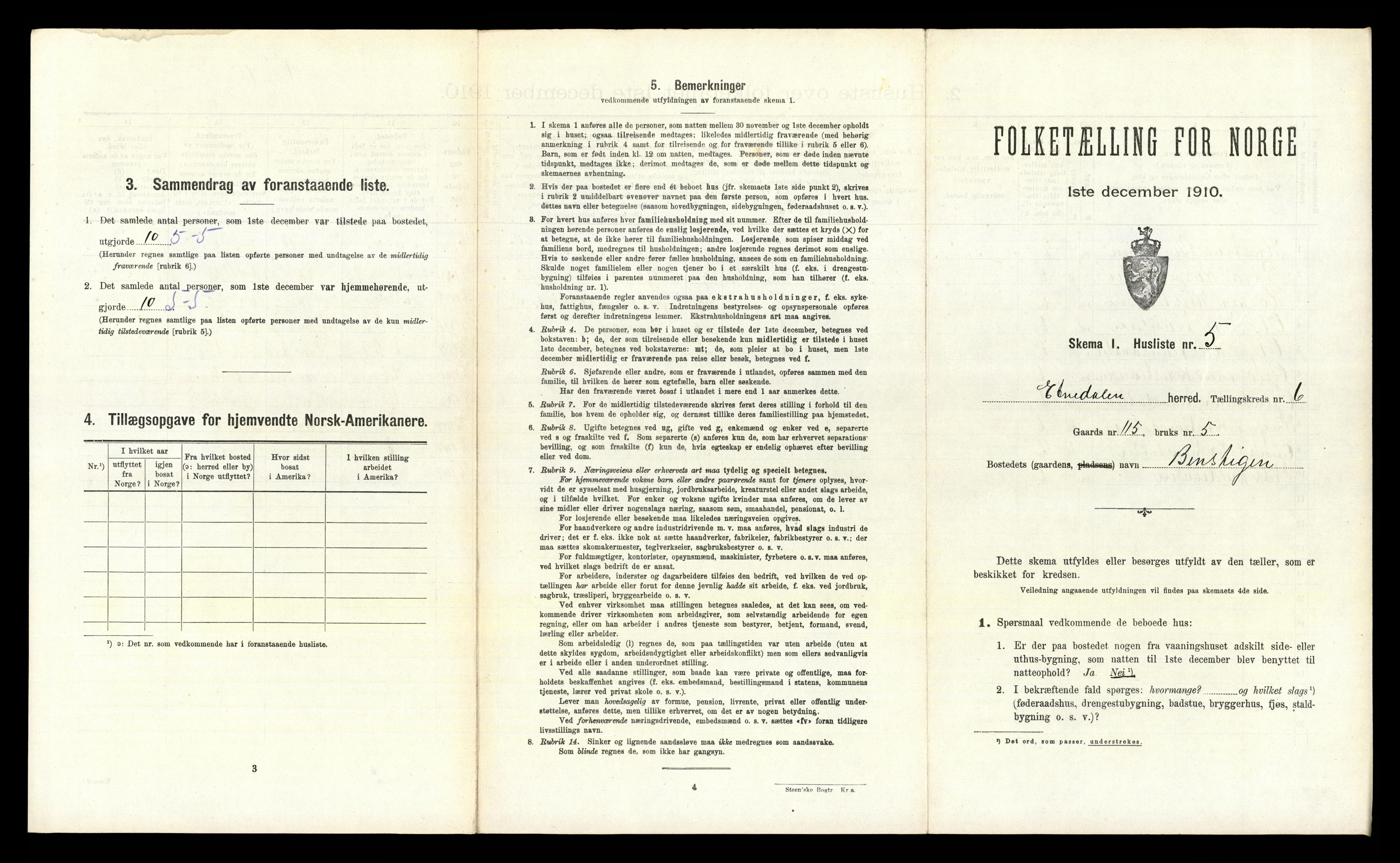 RA, 1910 census for Etnedal, 1910, p. 445