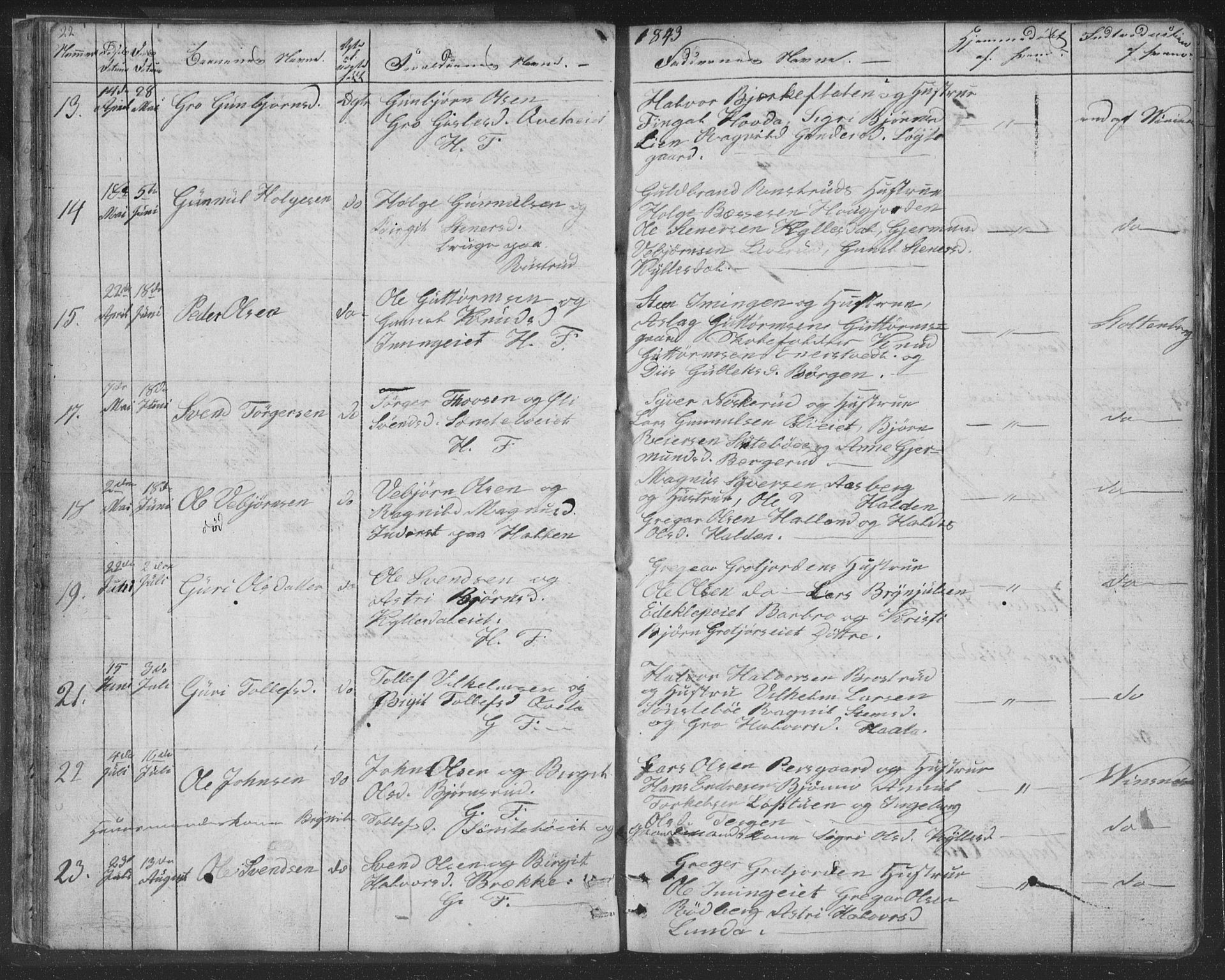 Nore kirkebøker, AV/SAKO-A-238/F/Fc/L0002: Parish register (official) no. III 2, 1836-1861, p. 22
