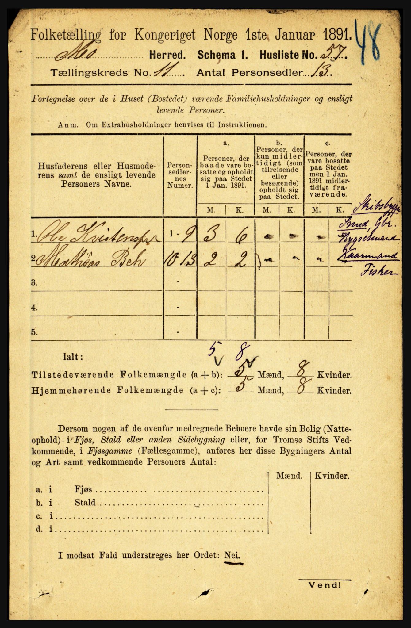 RA, 1891 census for 1833 Mo, 1891, p. 4412