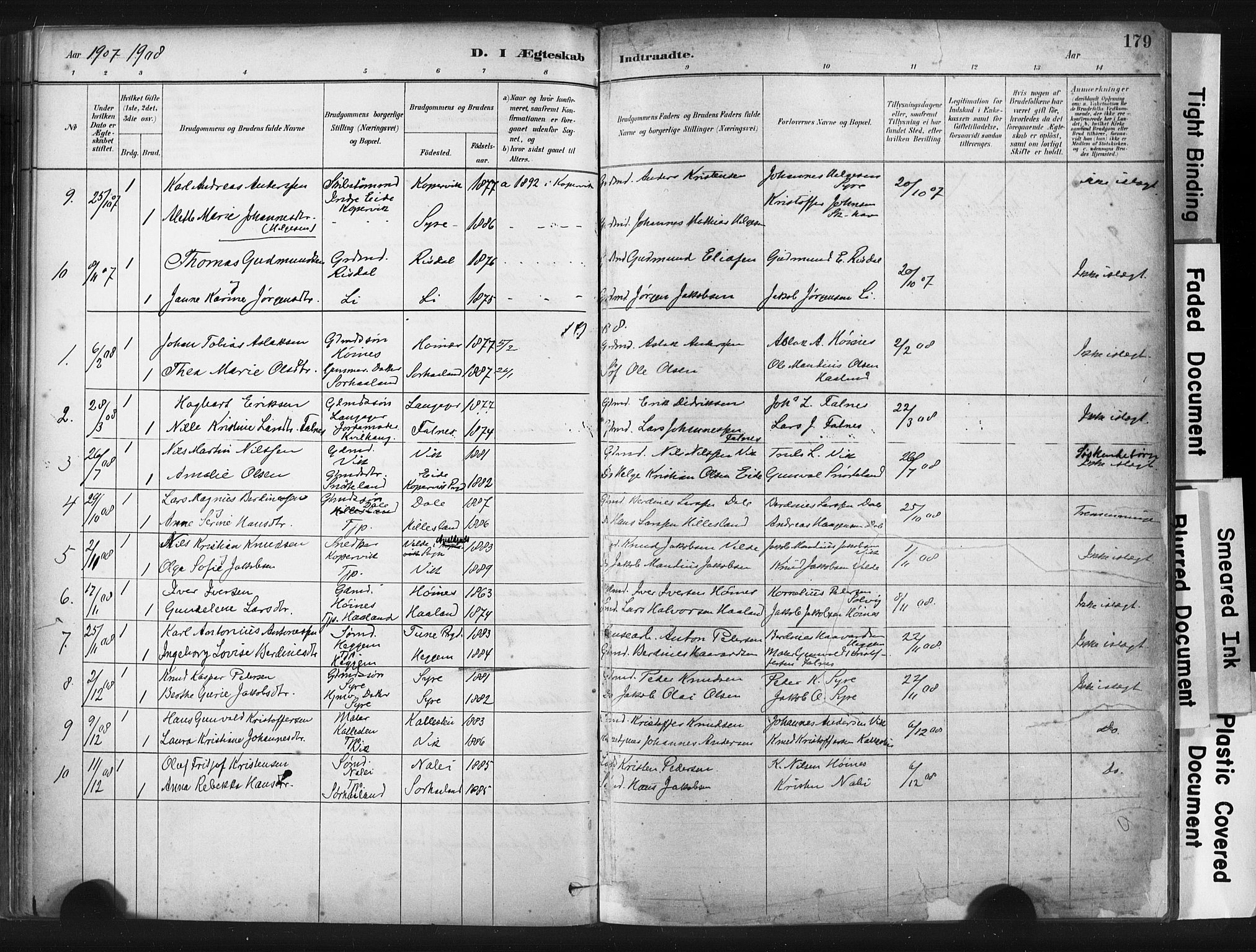 Skudenes sokneprestkontor, SAST/A -101849/H/Ha/Haa/L0009: Parish register (official) no. A 6, 1882-1912, p. 179