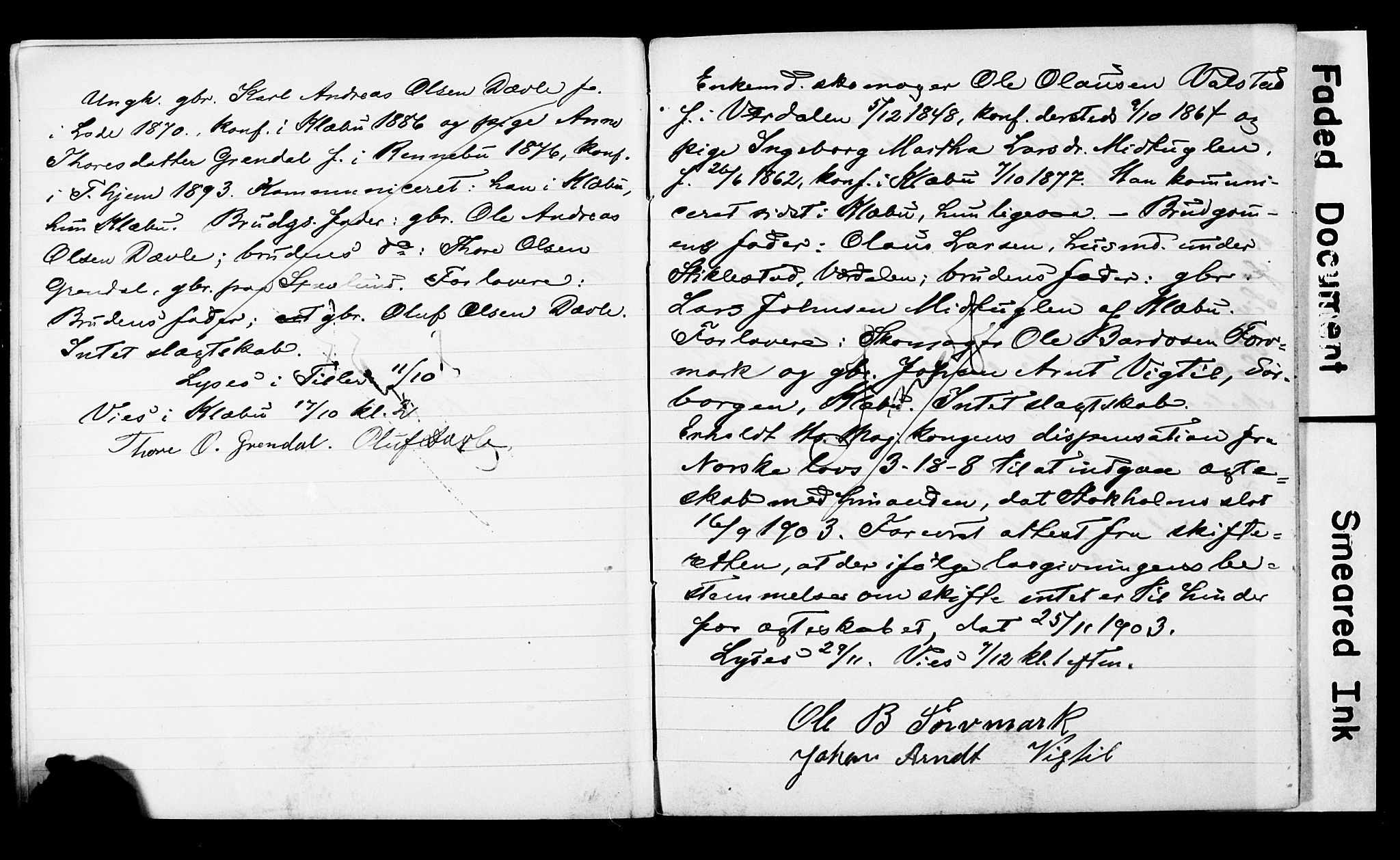 Ministerialprotokoller, klokkerbøker og fødselsregistre - Sør-Trøndelag, AV/SAT-A-1456/618/L0446: Banns register no. 618A09, 1899-1916