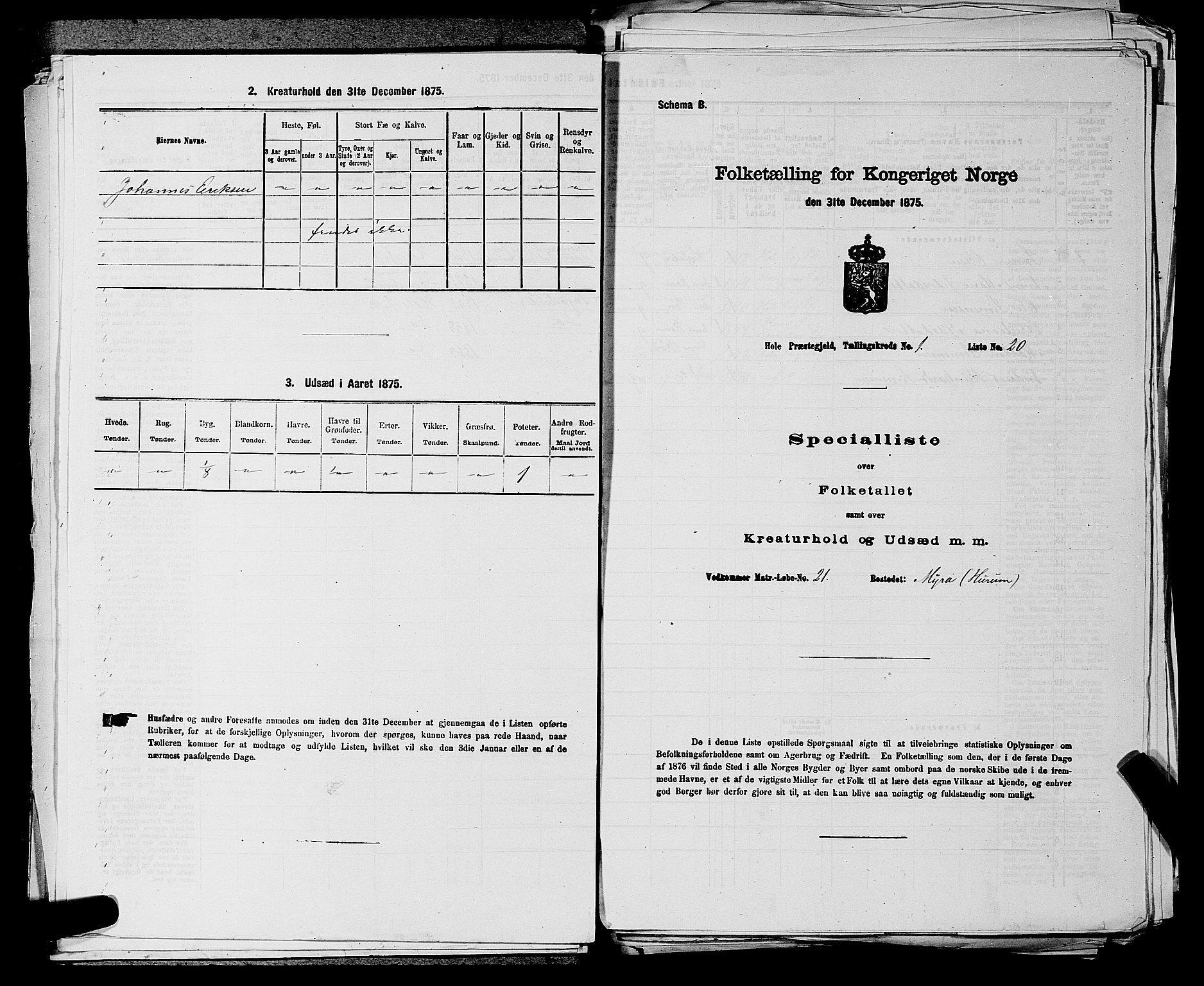 SAKO, 1875 census for 0612P Hole, 1875, p. 150