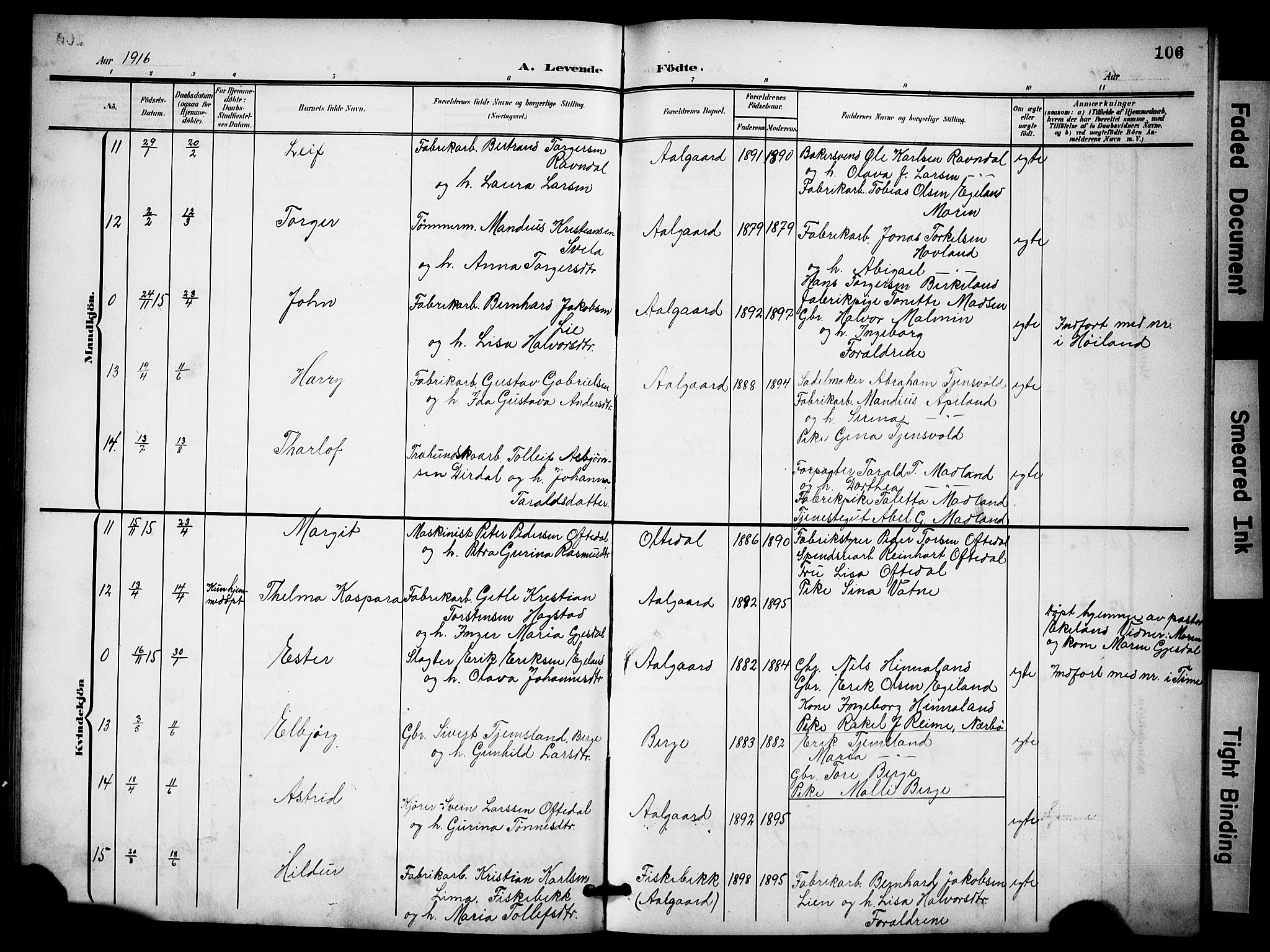 Lye sokneprestkontor, AV/SAST-A-101794/001/30BB/L0009: Parish register (copy) no. B 9, 1902-1923, p. 106