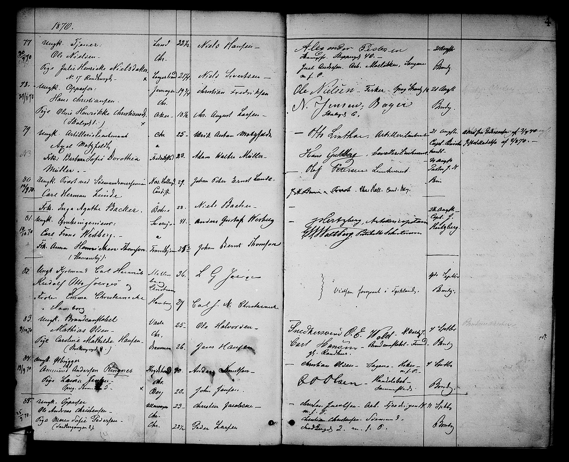 Trefoldighet prestekontor Kirkebøker, AV/SAO-A-10882/H/Ha/L0002: Banns register no. 2, 1870-1878, p. 4