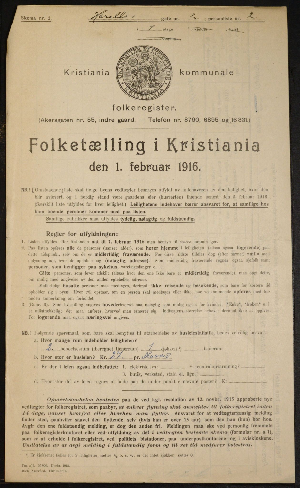 OBA, Municipal Census 1916 for Kristiania, 1916, p. 35640