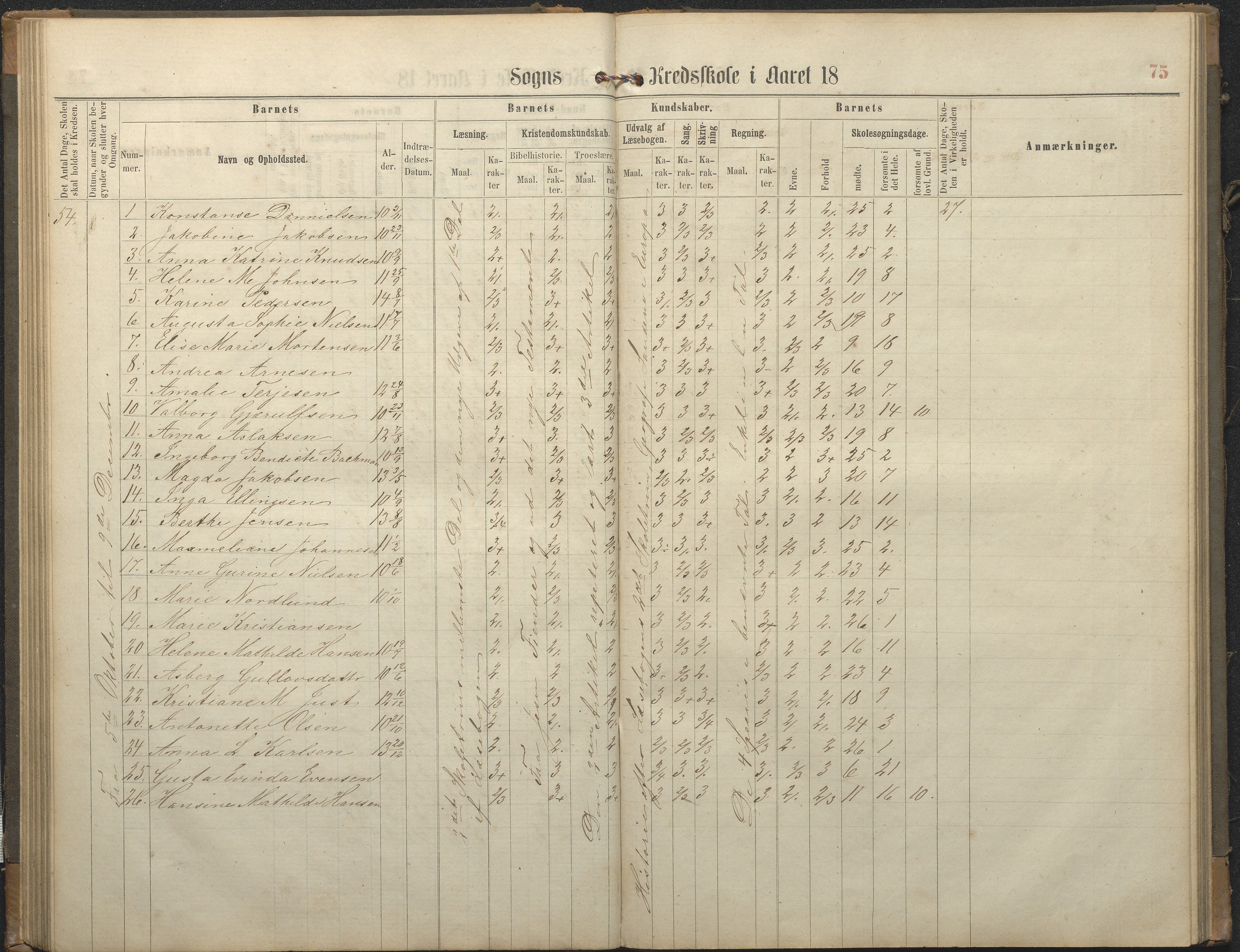 Hisøy kommune frem til 1991, AAKS/KA0922-PK/32/L0006: Skoleprotokoll, 1863-1887, p. 75