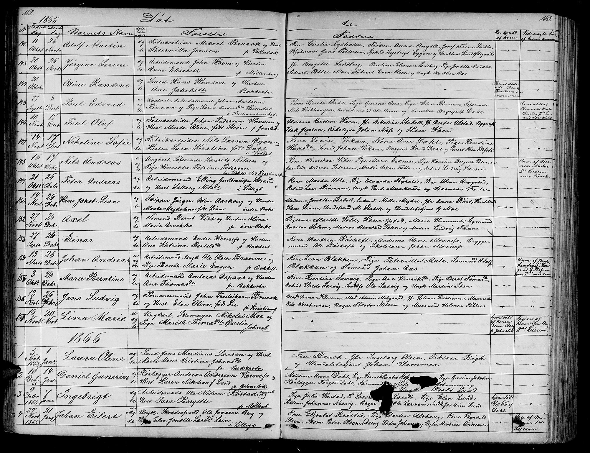 Ministerialprotokoller, klokkerbøker og fødselsregistre - Sør-Trøndelag, SAT/A-1456/604/L0219: Parish register (copy) no. 604C02, 1851-1869, p. 162-163