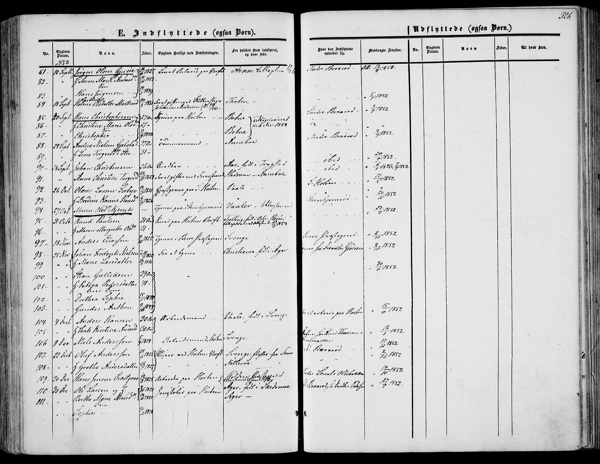 Borre kirkebøker, SAKO/A-338/F/Fa/L0006: Parish register (official) no. I 6, 1852-1862, p. 326