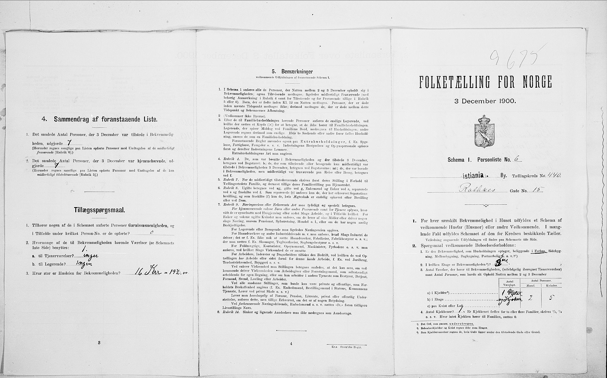 SAO, 1900 census for Kristiania, 1900, p. 74350