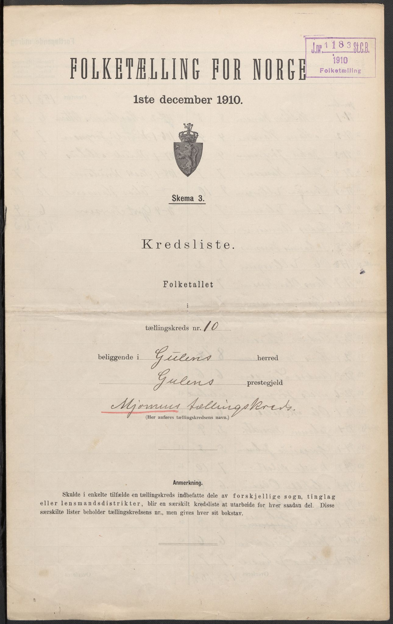 RA, 1910 census for Gulen, 1910, p. 31