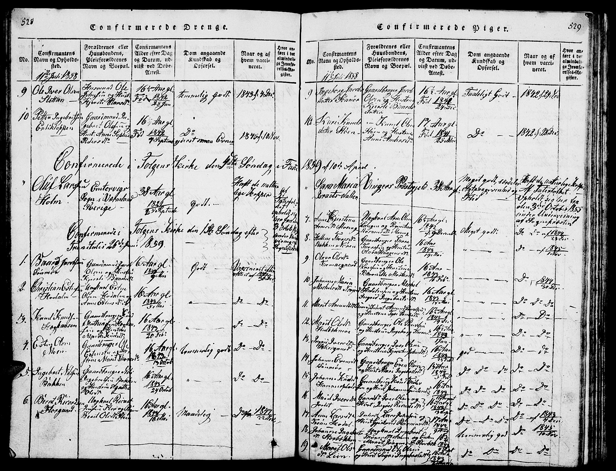 Tolga prestekontor, AV/SAH-PREST-062/L/L0001: Parish register (copy) no. 1, 1814-1877, p. 528-529