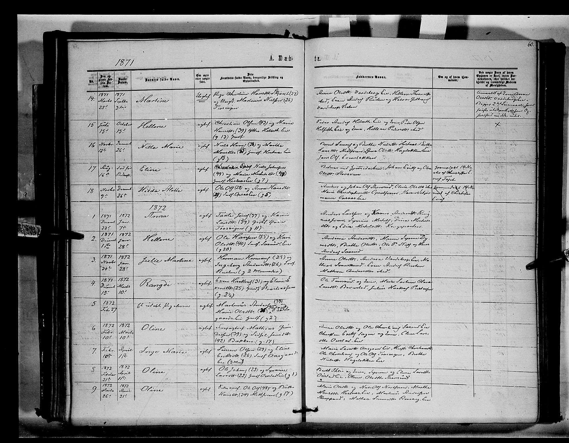 Stange prestekontor, SAH/PREST-002/K/L0014: Parish register (official) no. 14, 1862-1879, p. 60