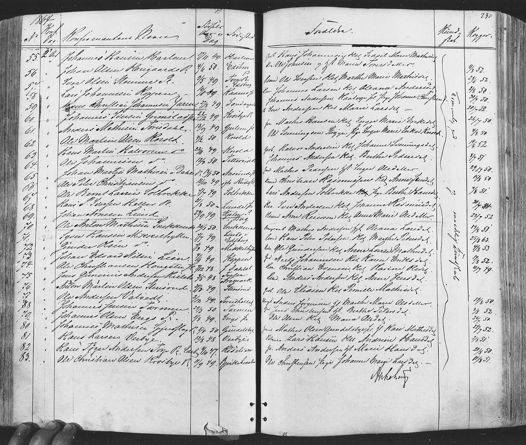 Rakkestad prestekontor Kirkebøker, AV/SAO-A-2008/F/Fa/L0011: Parish register (official) no. I 11, 1862-1877, p. 230