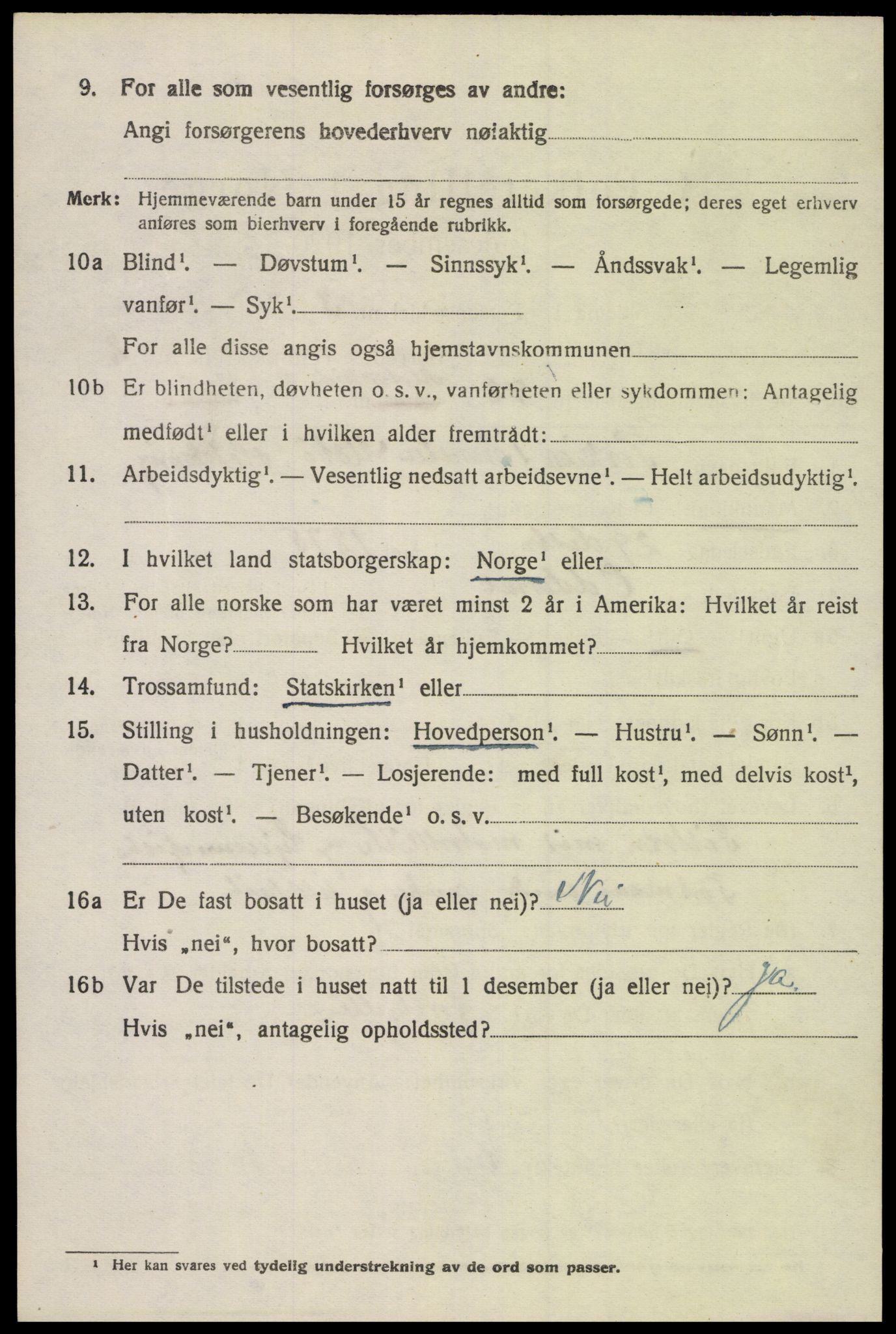 SAK, 1920 census for Randesund, 1920, p. 1439