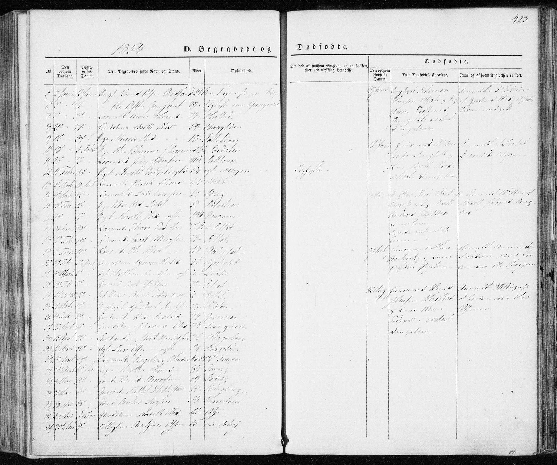 Ministerialprotokoller, klokkerbøker og fødselsregistre - Møre og Romsdal, AV/SAT-A-1454/586/L0984: Parish register (official) no. 586A10, 1844-1856, p. 423