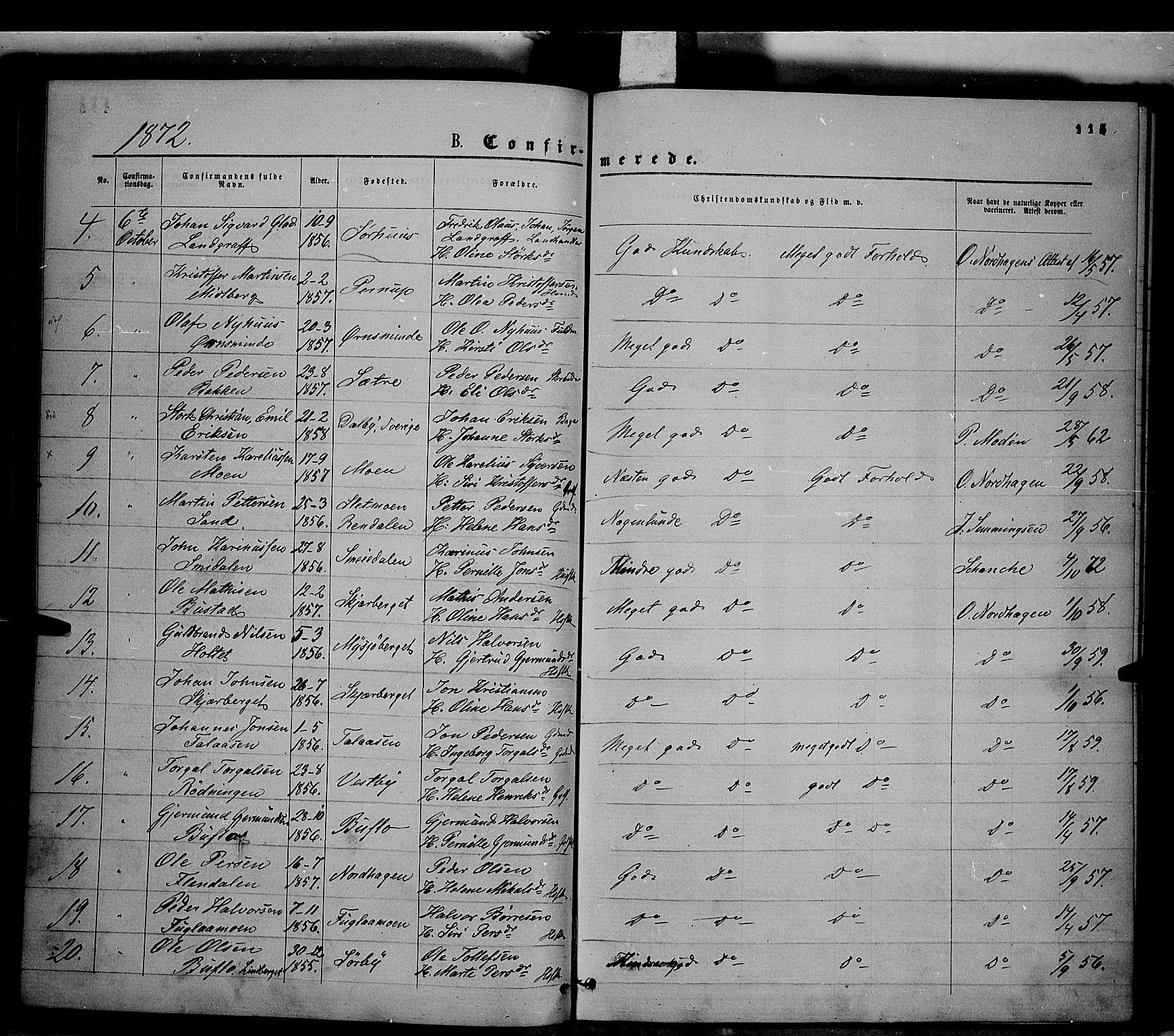 Trysil prestekontor, AV/SAH-PREST-046/H/Ha/Haa/L0006: Parish register (official) no. 6, 1866-1873, p. 115