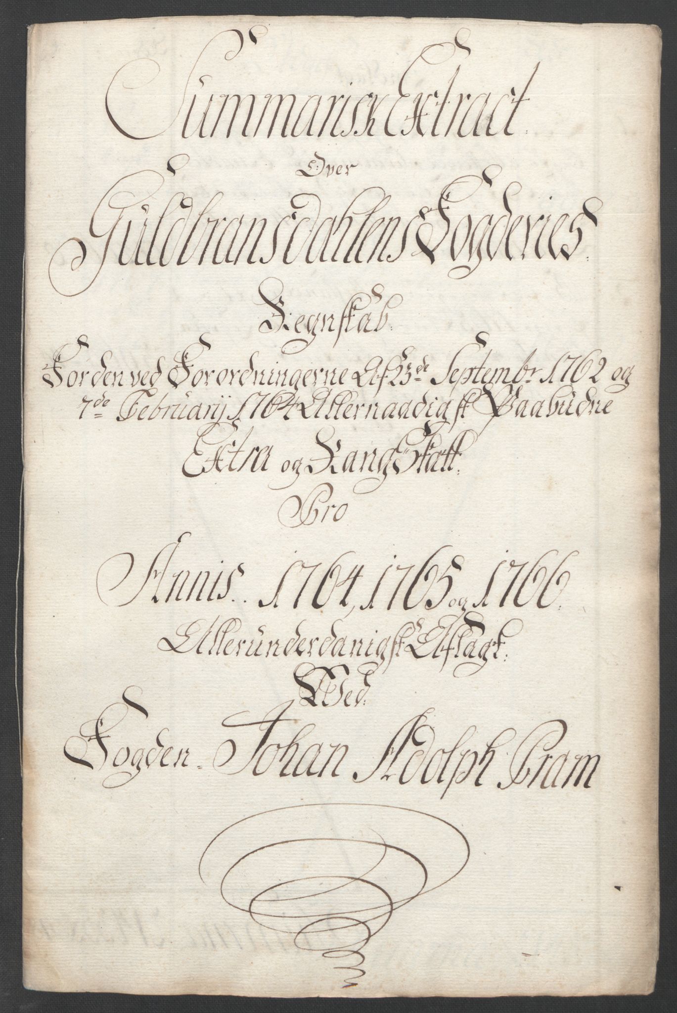 Rentekammeret inntil 1814, Reviderte regnskaper, Fogderegnskap, AV/RA-EA-4092/R17/L1266: Ekstraskatten Gudbrandsdal, 1762-1766, p. 538