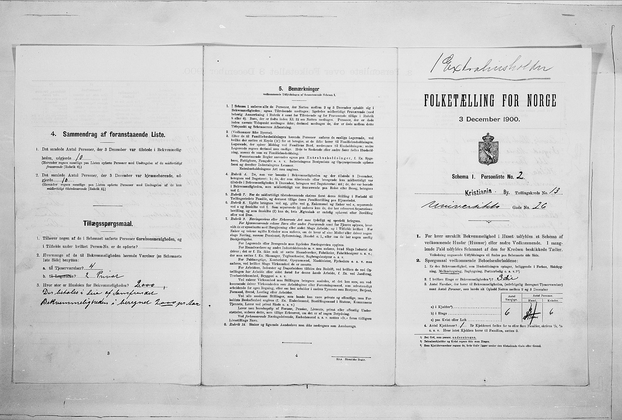 SAO, 1900 census for Kristiania, 1900, p. 107990