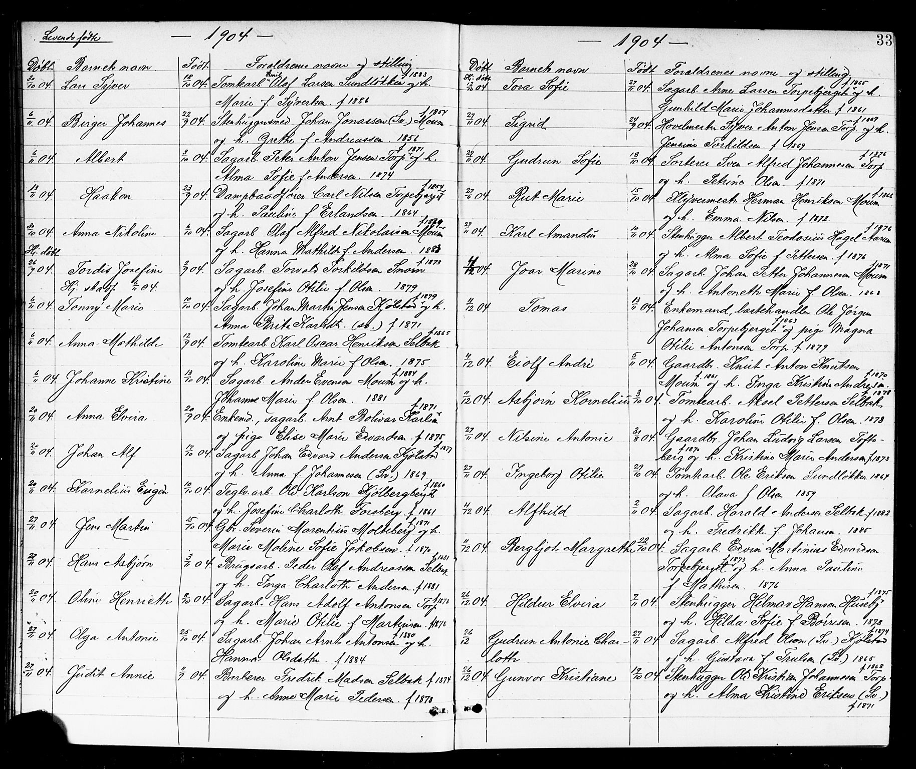 Borge prestekontor Kirkebøker, SAO/A-10903/G/Ga/L0002: Parish register (copy) no. I 2, 1875-1923, p. 33