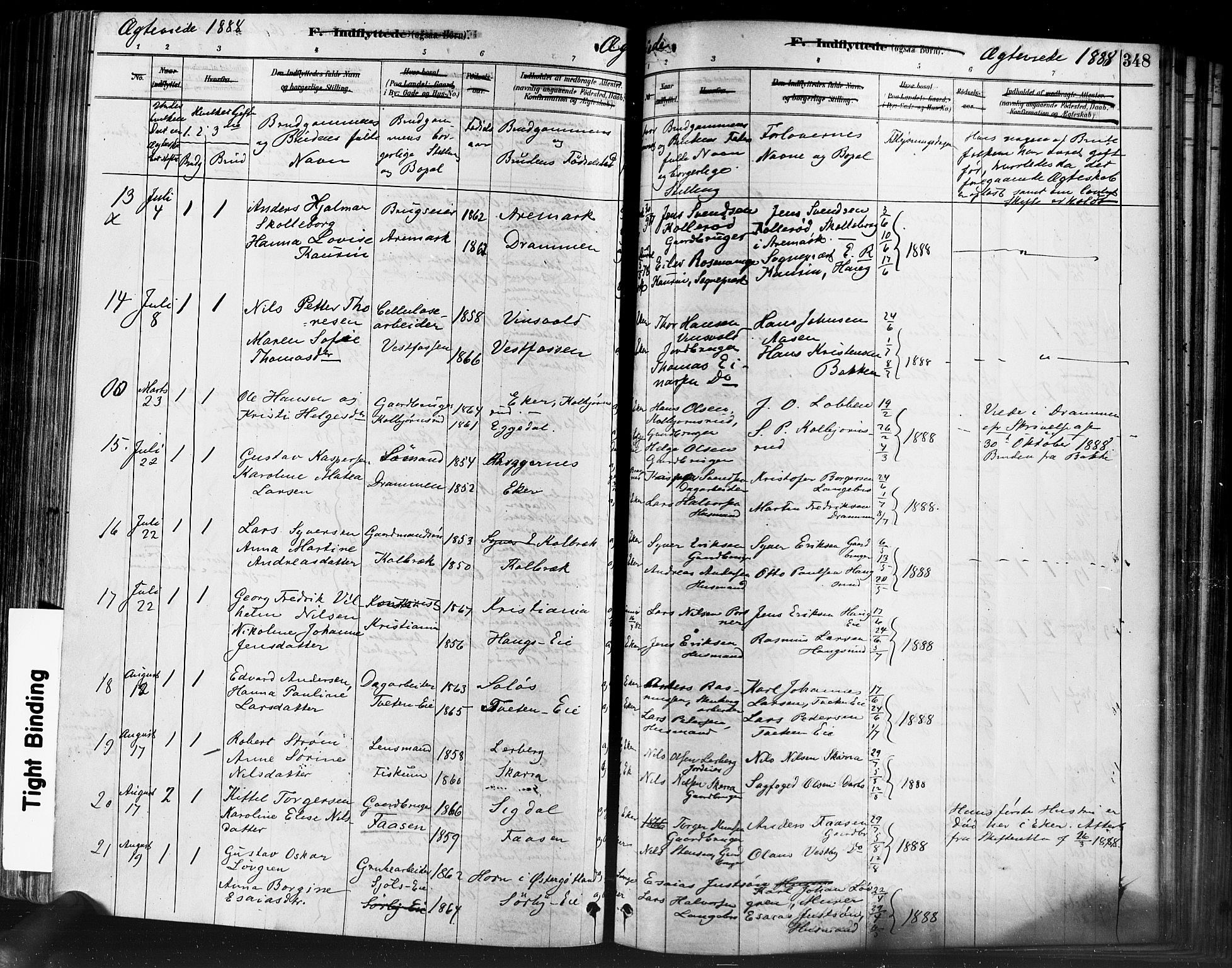 Eiker kirkebøker, AV/SAKO-A-4/F/Fb/L0001: Parish register (official) no. II 1, 1878-1888, p. 348