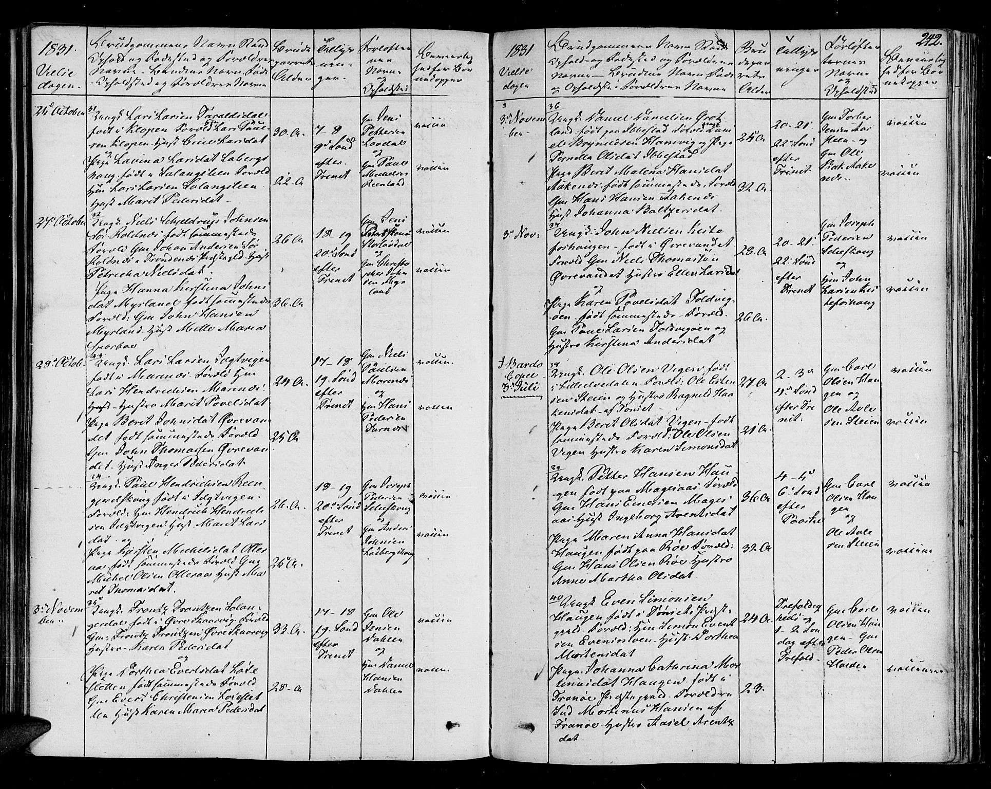 Ibestad sokneprestembete, AV/SATØ-S-0077/H/Ha/Haa/L0005kirke: Parish register (official) no. 5, 1825-1836, p. 242