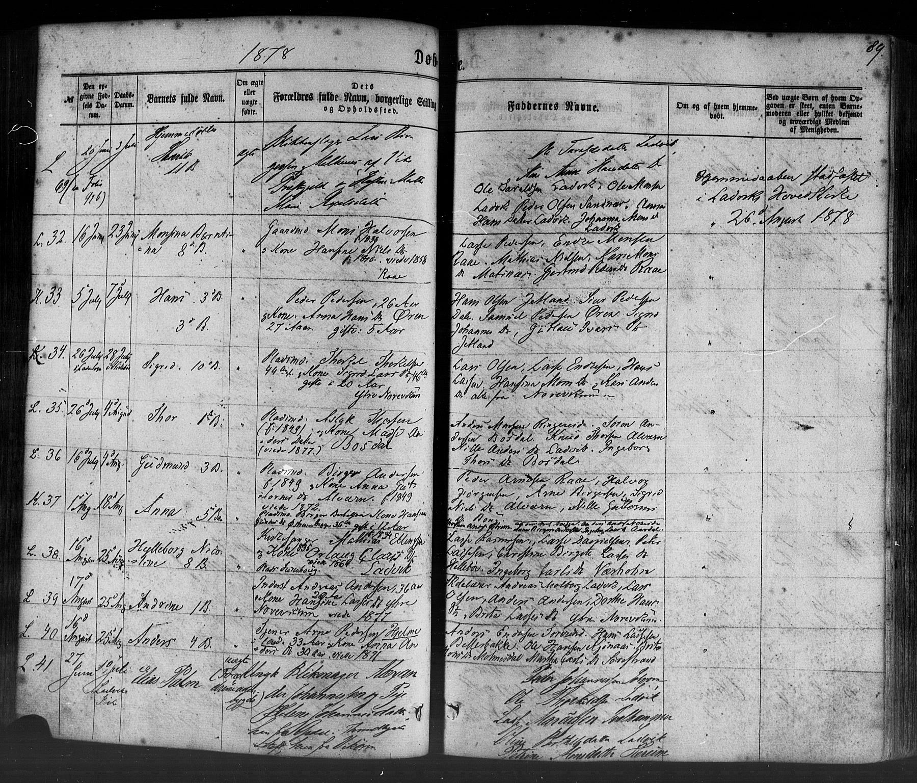 Lavik sokneprestembete, AV/SAB-A-80901: Parish register (official) no. A 4, 1864-1881, p. 89