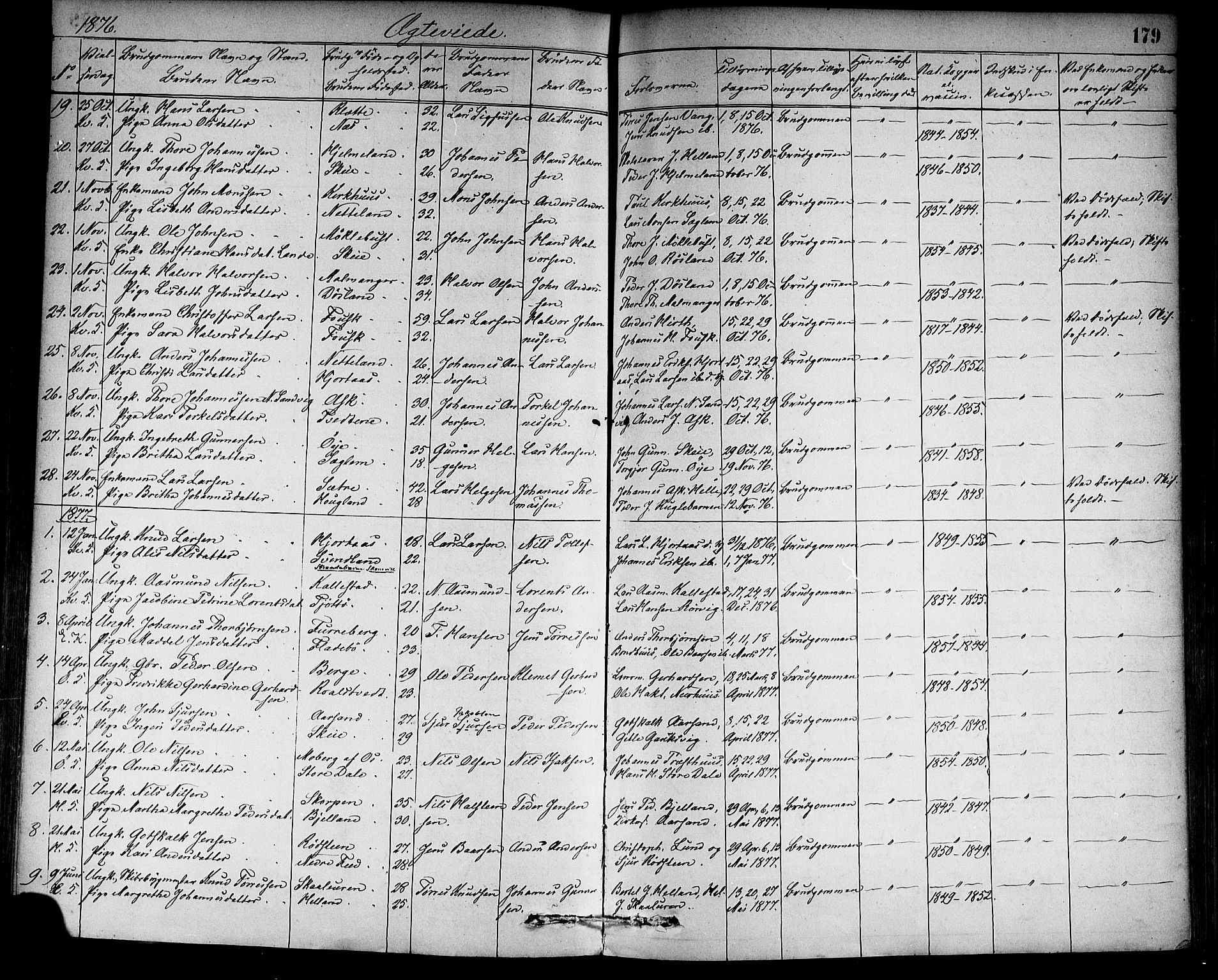 Kvinnherad sokneprestembete, AV/SAB-A-76401/H/Haa: Parish register (official) no. A 9, 1873-1886, p. 179