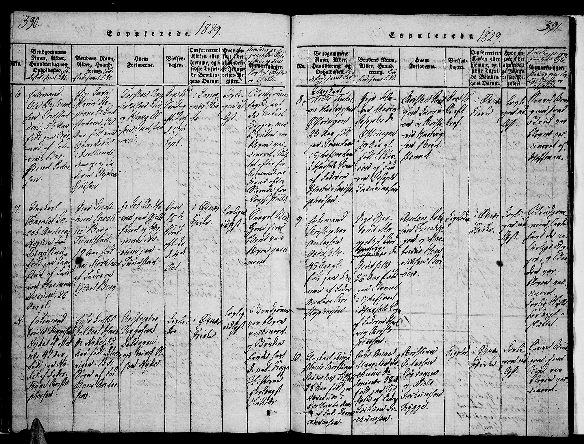 Ministerialprotokoller, klokkerbøker og fødselsregistre - Nordland, AV/SAT-A-1459/893/L1331: Parish register (official) no. 893A04, 1820-1840, p. 390-391