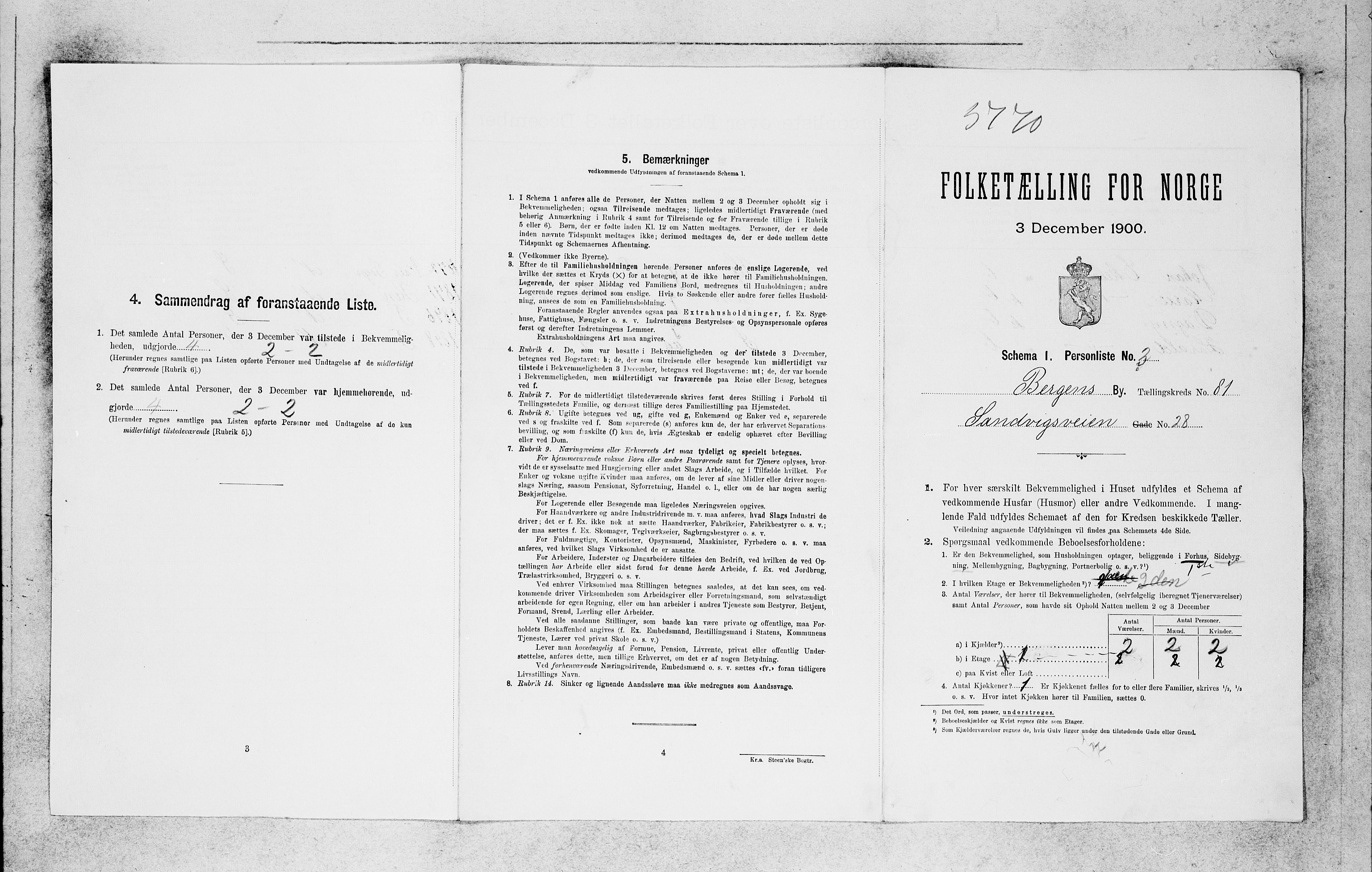 SAB, 1900 census for Bergen, 1900, p. 16662