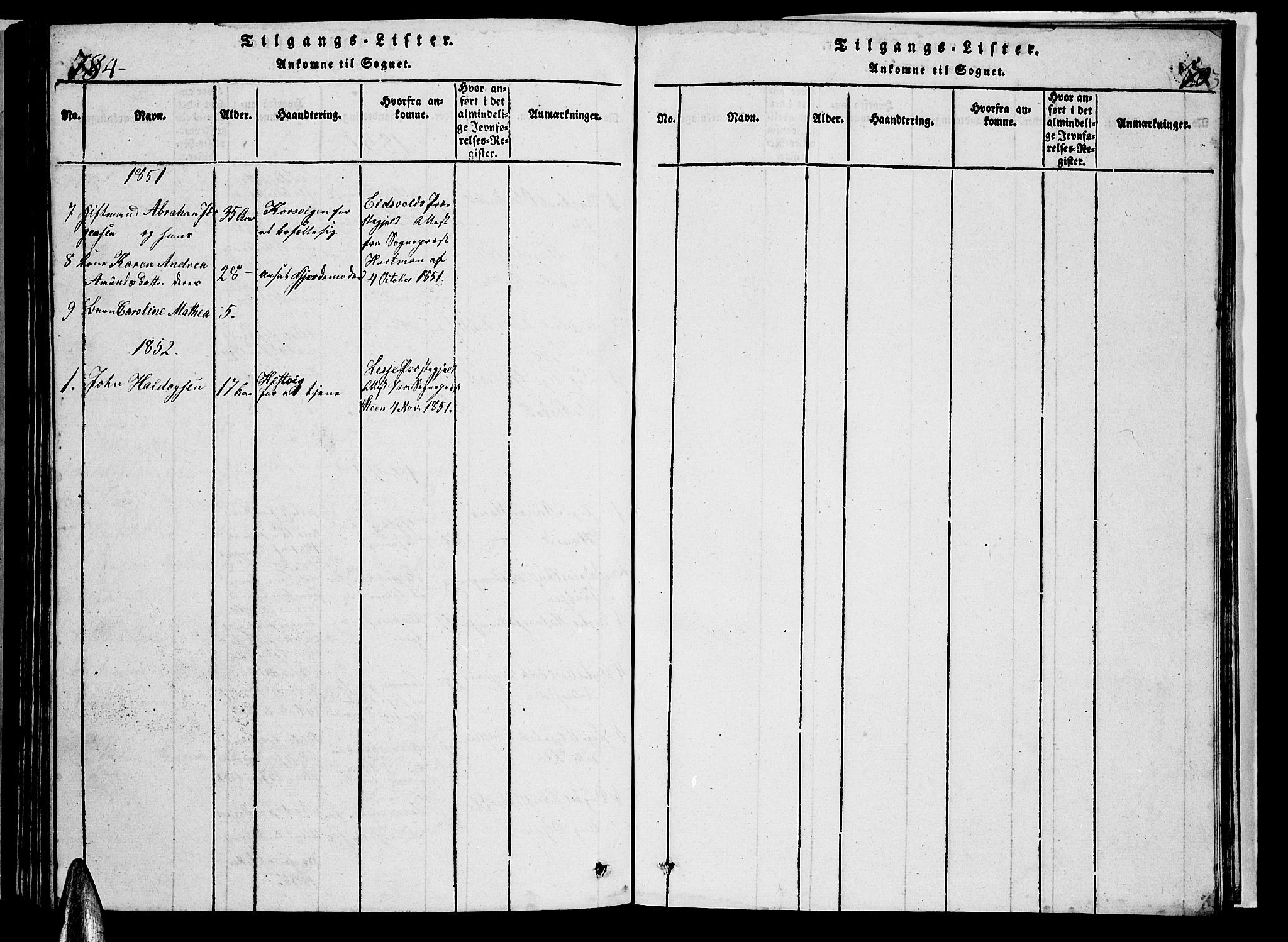 Ministerialprotokoller, klokkerbøker og fødselsregistre - Nordland, SAT/A-1459/853/L0773: Parish register (copy) no. 853C01, 1821-1859, p. 784-785