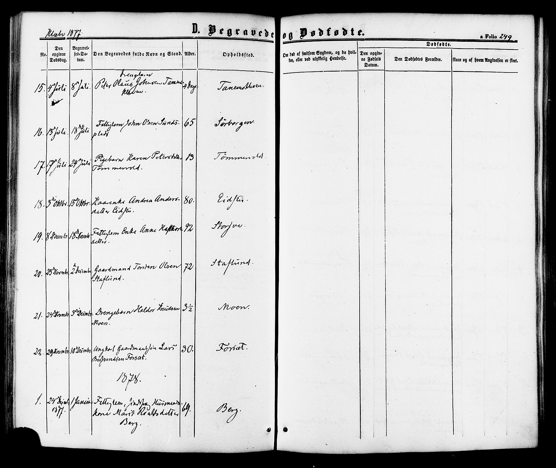 Ministerialprotokoller, klokkerbøker og fødselsregistre - Sør-Trøndelag, SAT/A-1456/618/L0442: Parish register (official) no. 618A06 /1, 1863-1879, p. 249