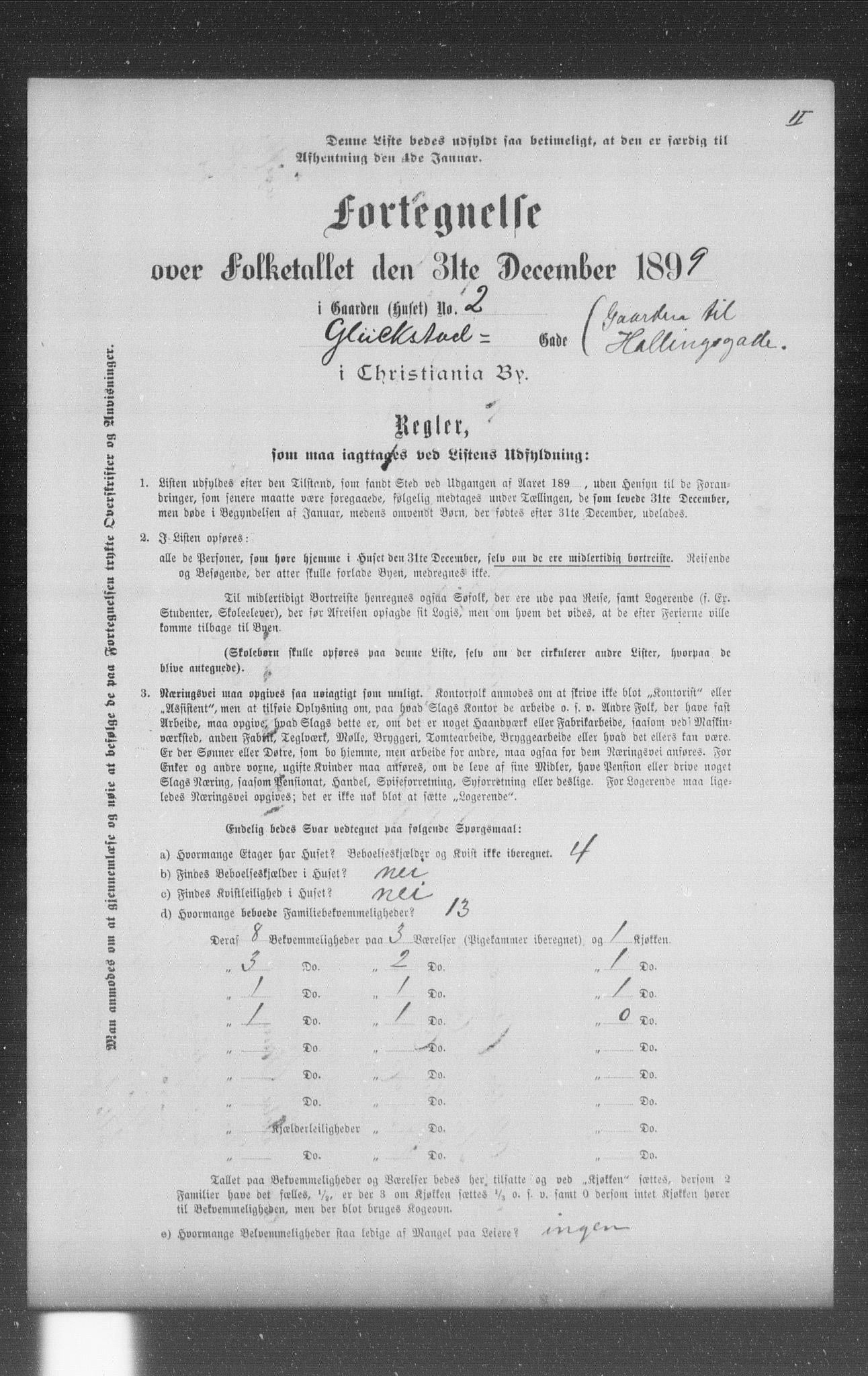 OBA, Municipal Census 1899 for Kristiania, 1899, p. 3861