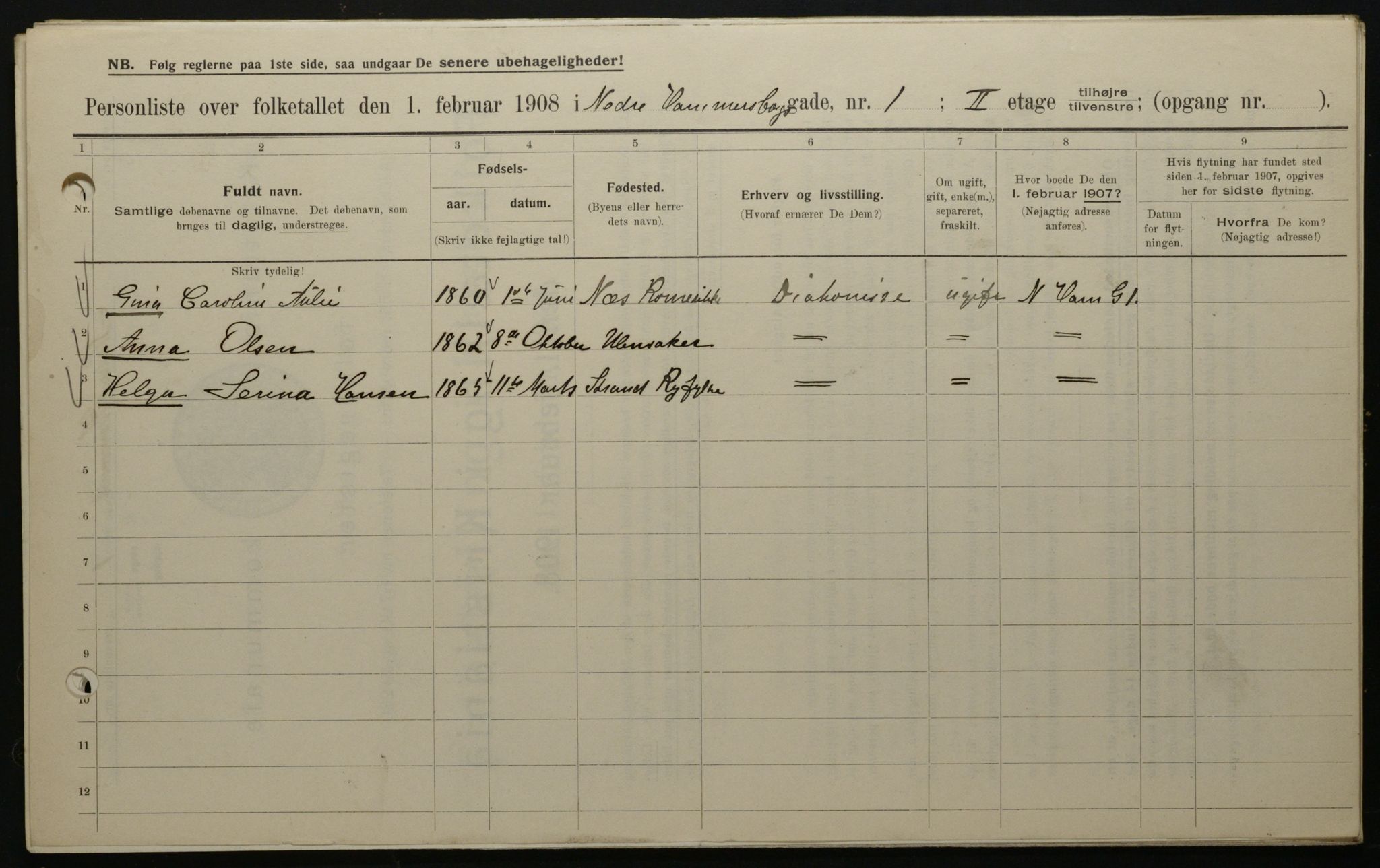 OBA, Municipal Census 1908 for Kristiania, 1908, p. 62013