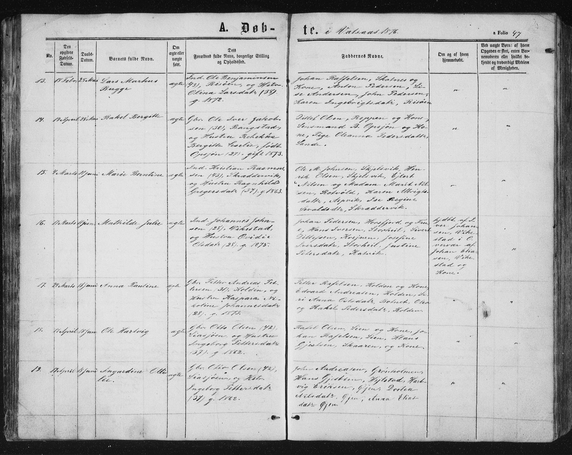 Ministerialprotokoller, klokkerbøker og fødselsregistre - Nordland, AV/SAT-A-1459/810/L0158: Parish register (copy) no. 810C02 /1, 1863-1883, p. 47