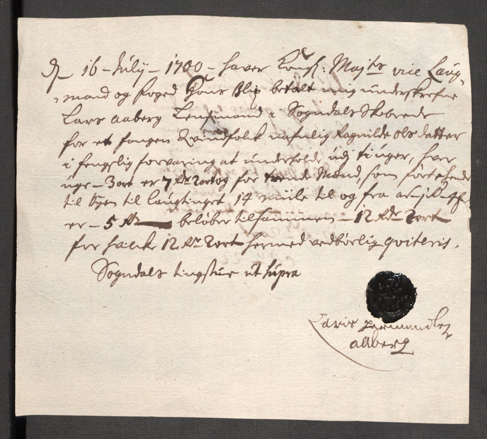 Rentekammeret inntil 1814, Reviderte regnskaper, Fogderegnskap, AV/RA-EA-4092/R52/L3311: Fogderegnskap Sogn, 1700-1701, p. 292