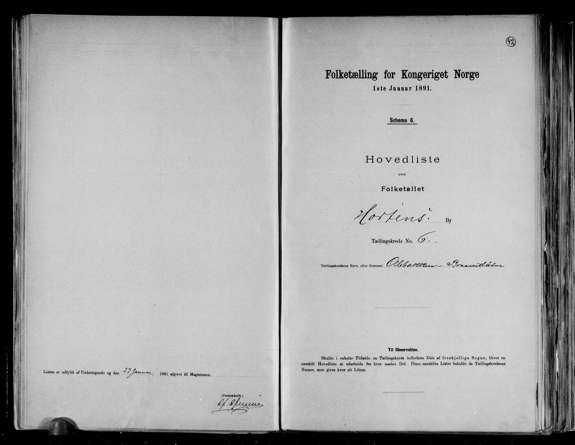 RA, 1891 census for 0703 Horten, 1891, p. 14